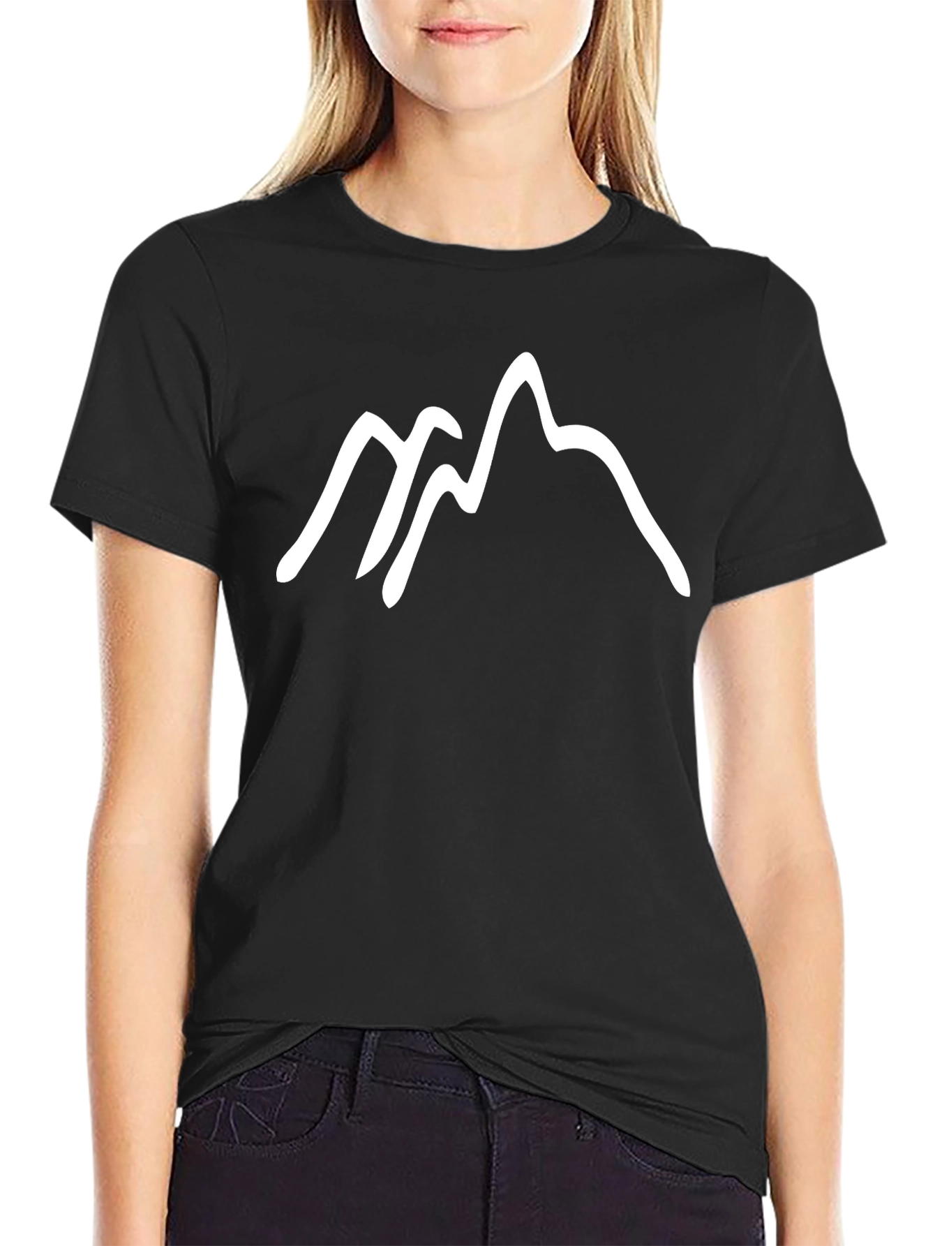 Black Mountain Peaks Graphic Tee - Black Casual Comfort view 2