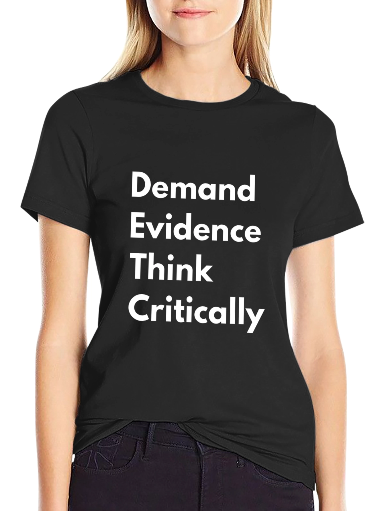 Black Demand Evidence Think Critically Graphic Tee - Black view 2