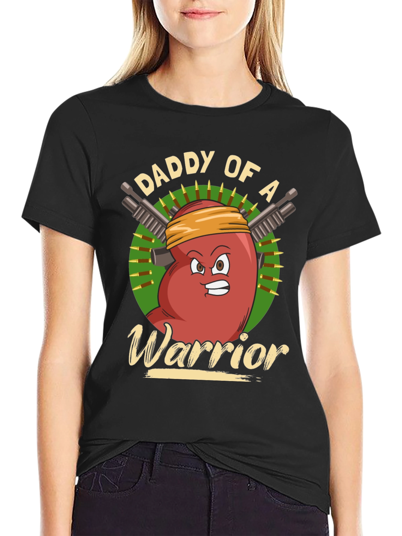 Black Daddy of a Warrior T-Shirt view 2