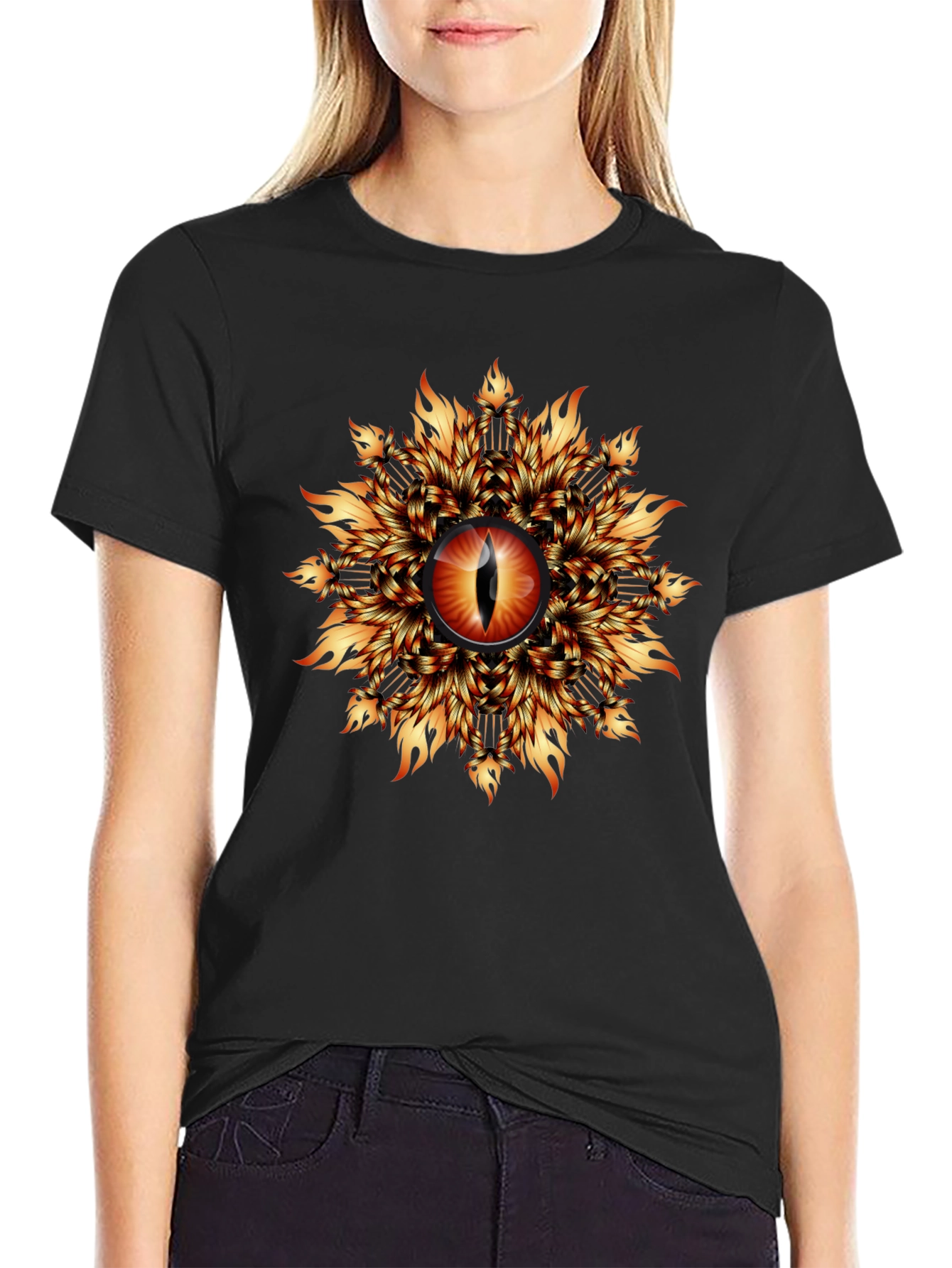 Black Fiery Eye Graphic T-Shirt - Black view 2