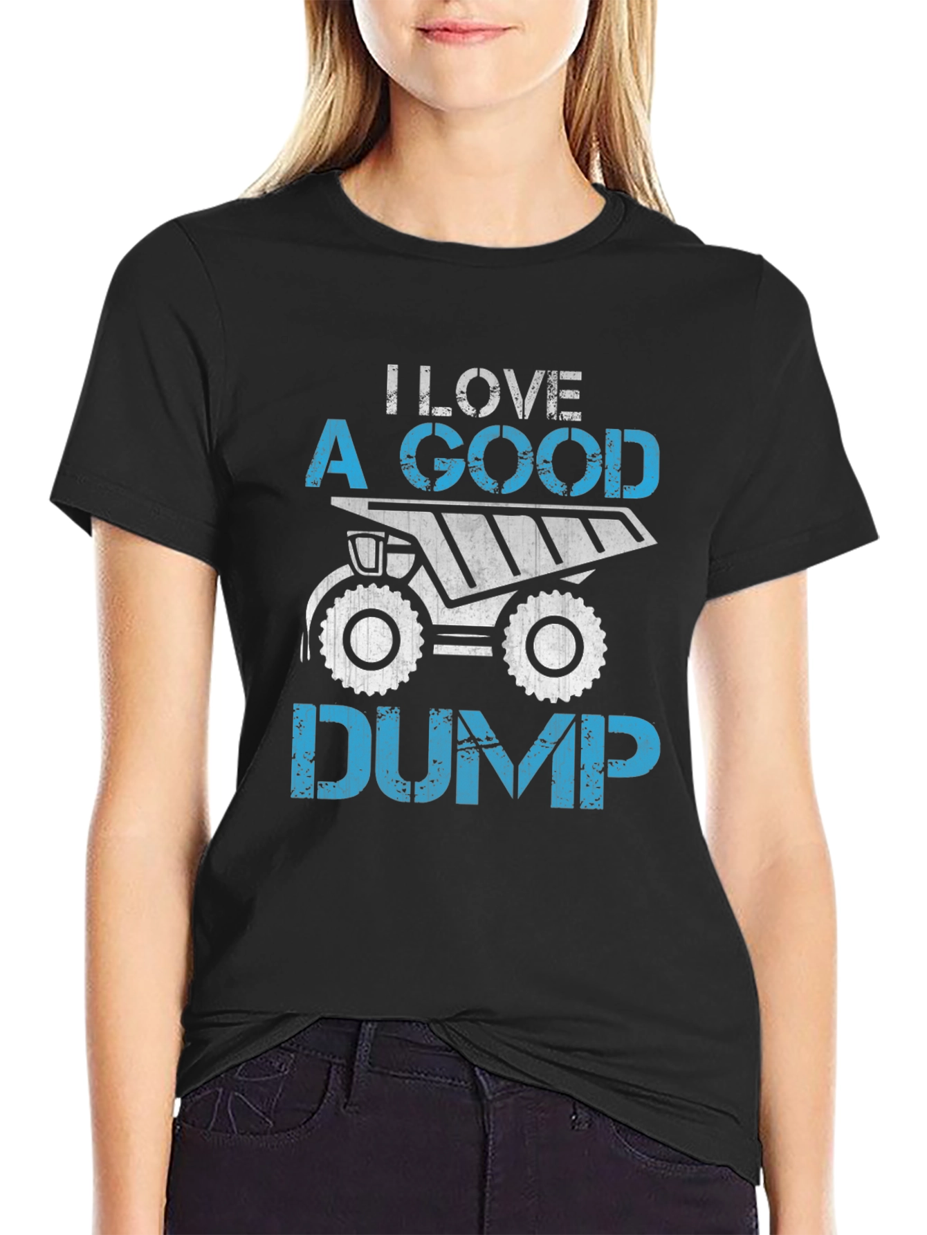 Black I Love A Good Dump Truck Graphic T-Shirt view 2