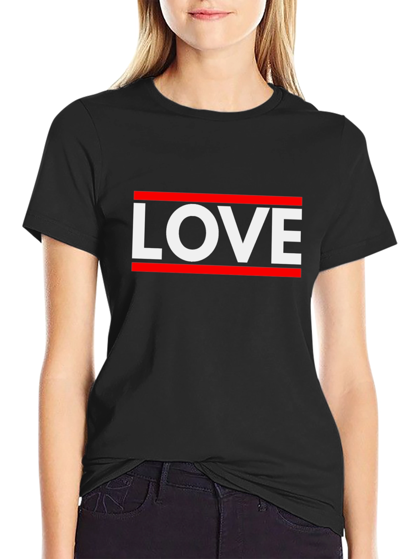 Black Love Graphic Tee - Stylish Black Cotton T-Shirt view 2