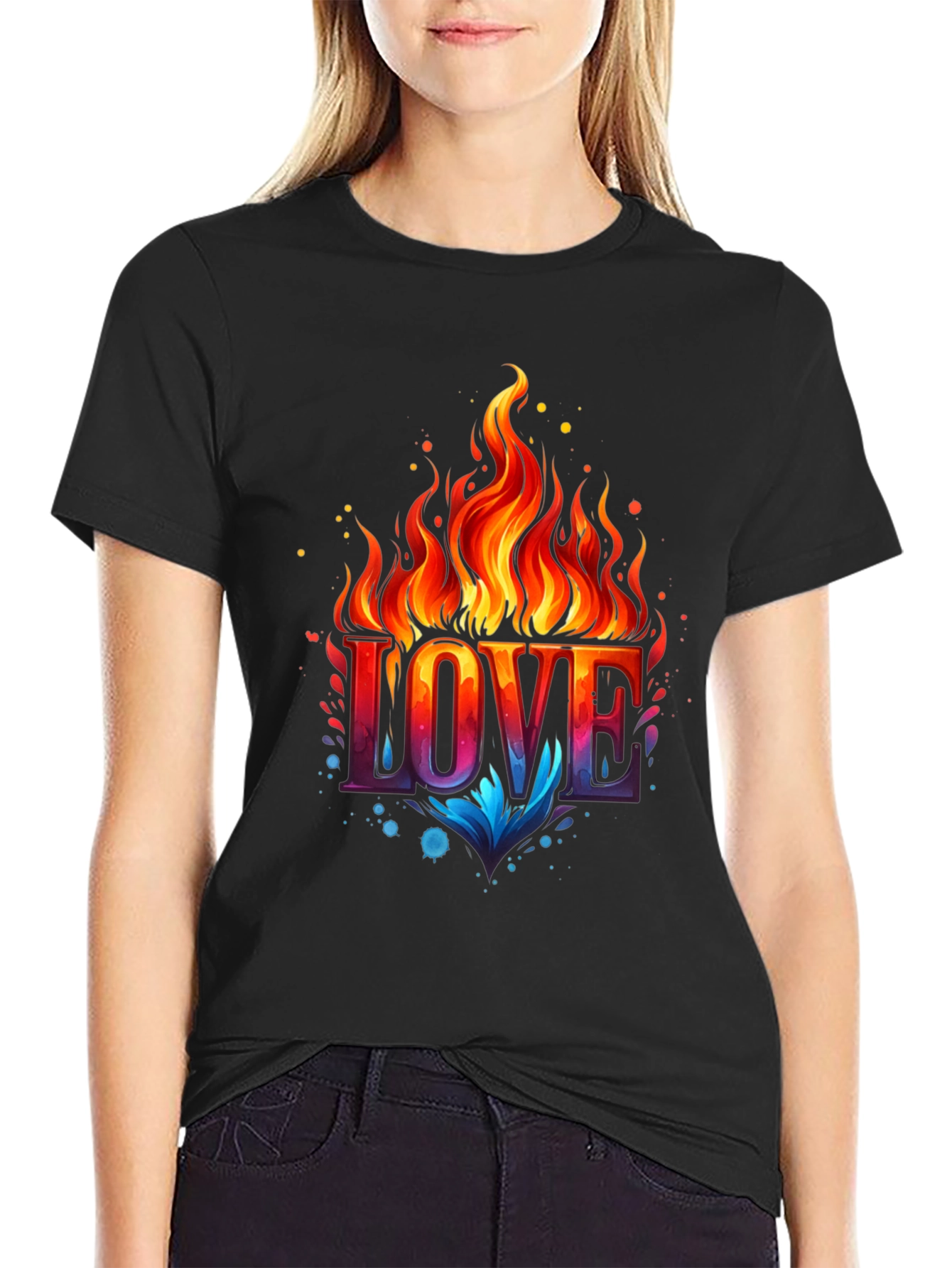 Fiery Love Graphic Tee - Bold Statement Shirt - 2