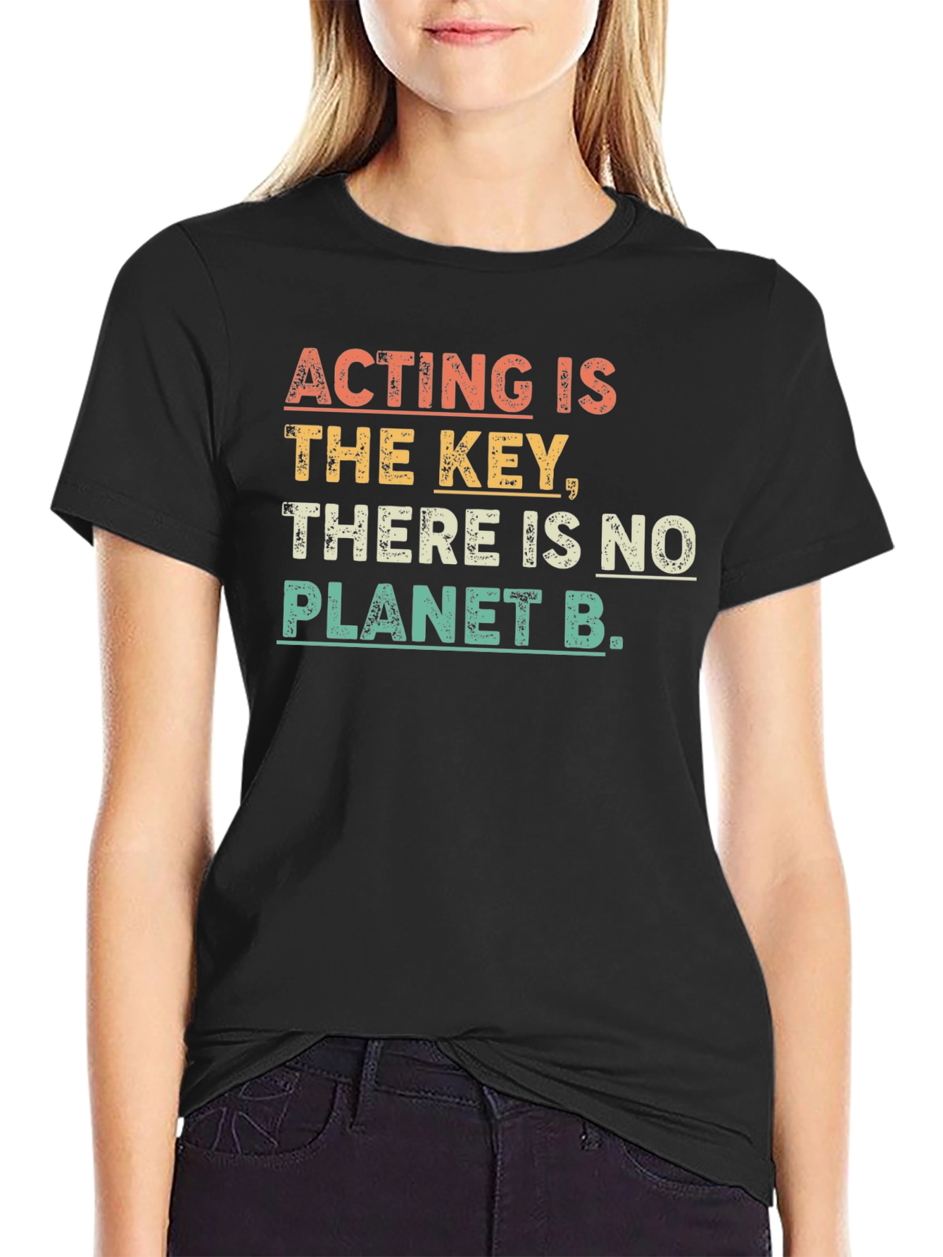 Black Acting is the Key Graphic Tee view 2