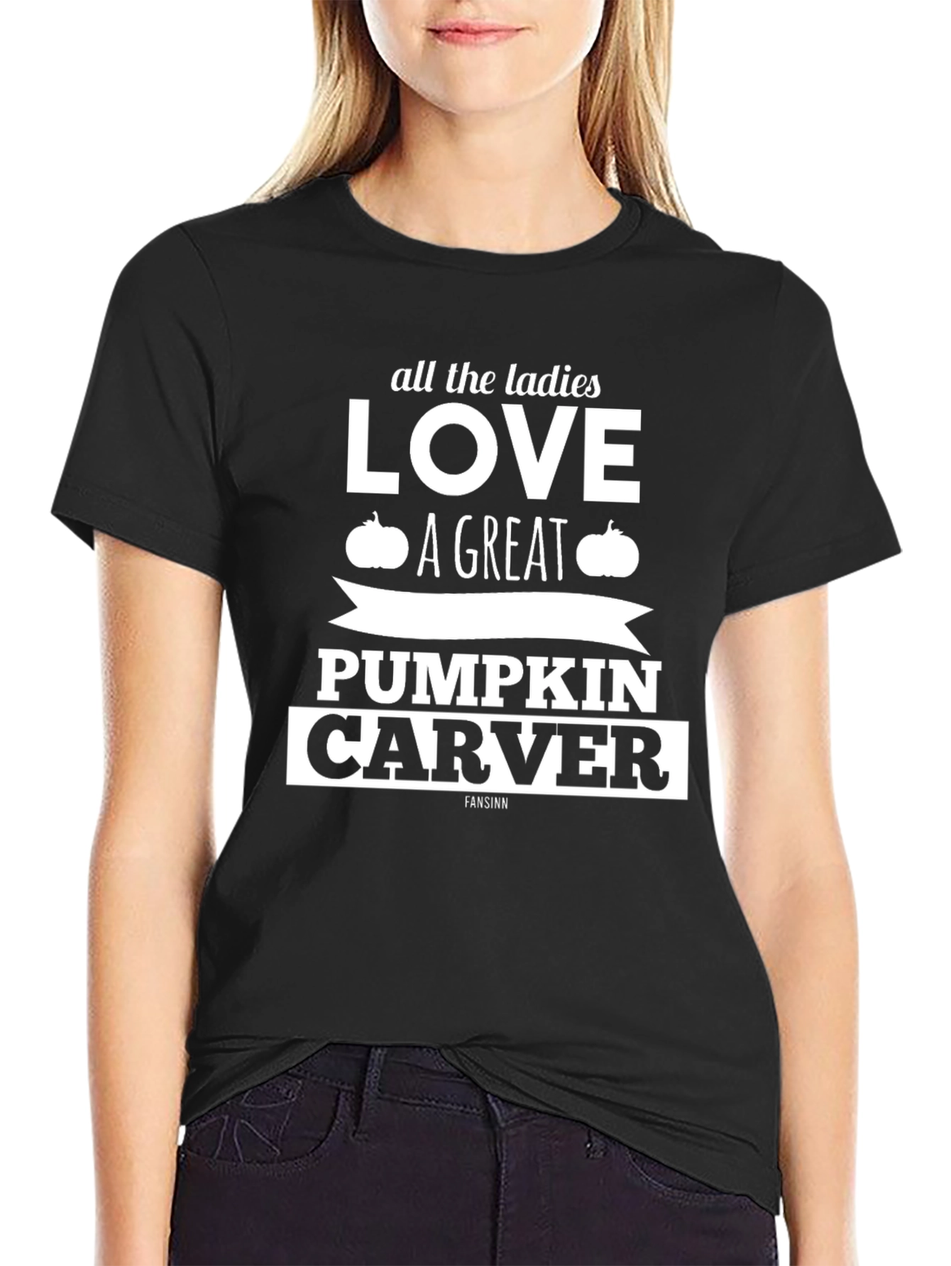 Black Pumpkin Carver Graphic Tee - Halloween Style view 2