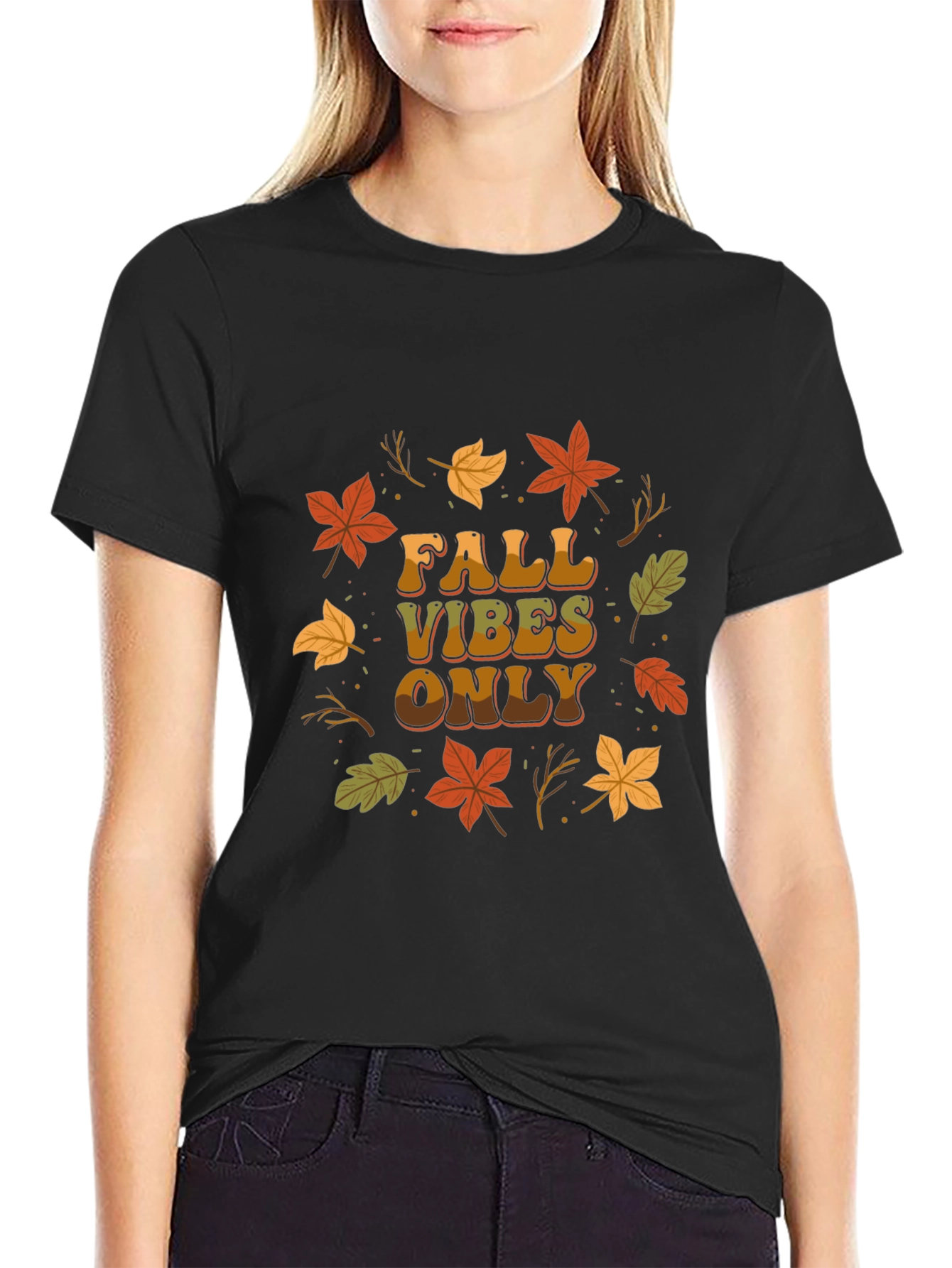 Black Fall Vibes Only Graphic Tee view 2