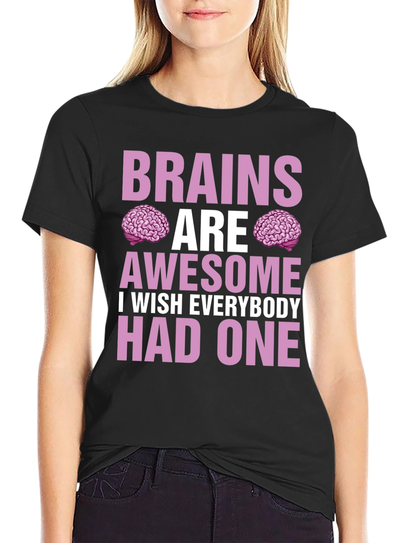 Black Brains Are Awesome T-Shirt - Funny Graphic Tee view 2