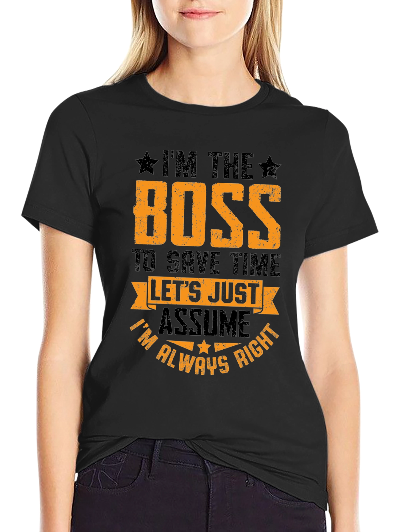 Black I'm The Boss Graphic Tee - Sarcastic Humor T-Shirt view 2