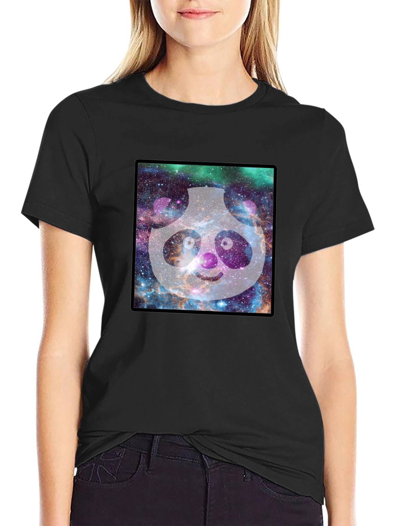 Black Galaxy Panda Graphic Tee - Unique Design view 2