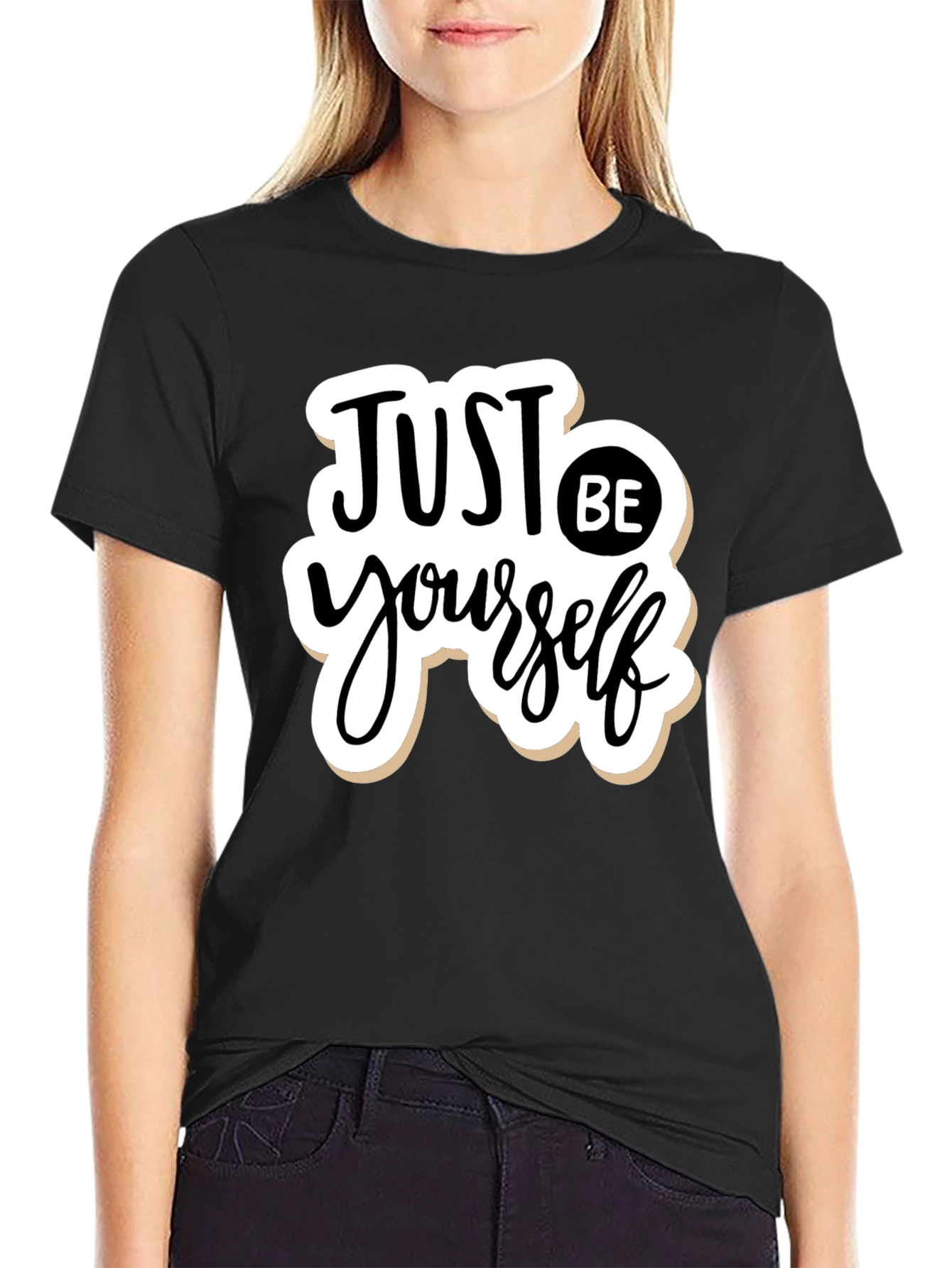 Black Just Be Yourself Graphic T-Shirt - Black view 2