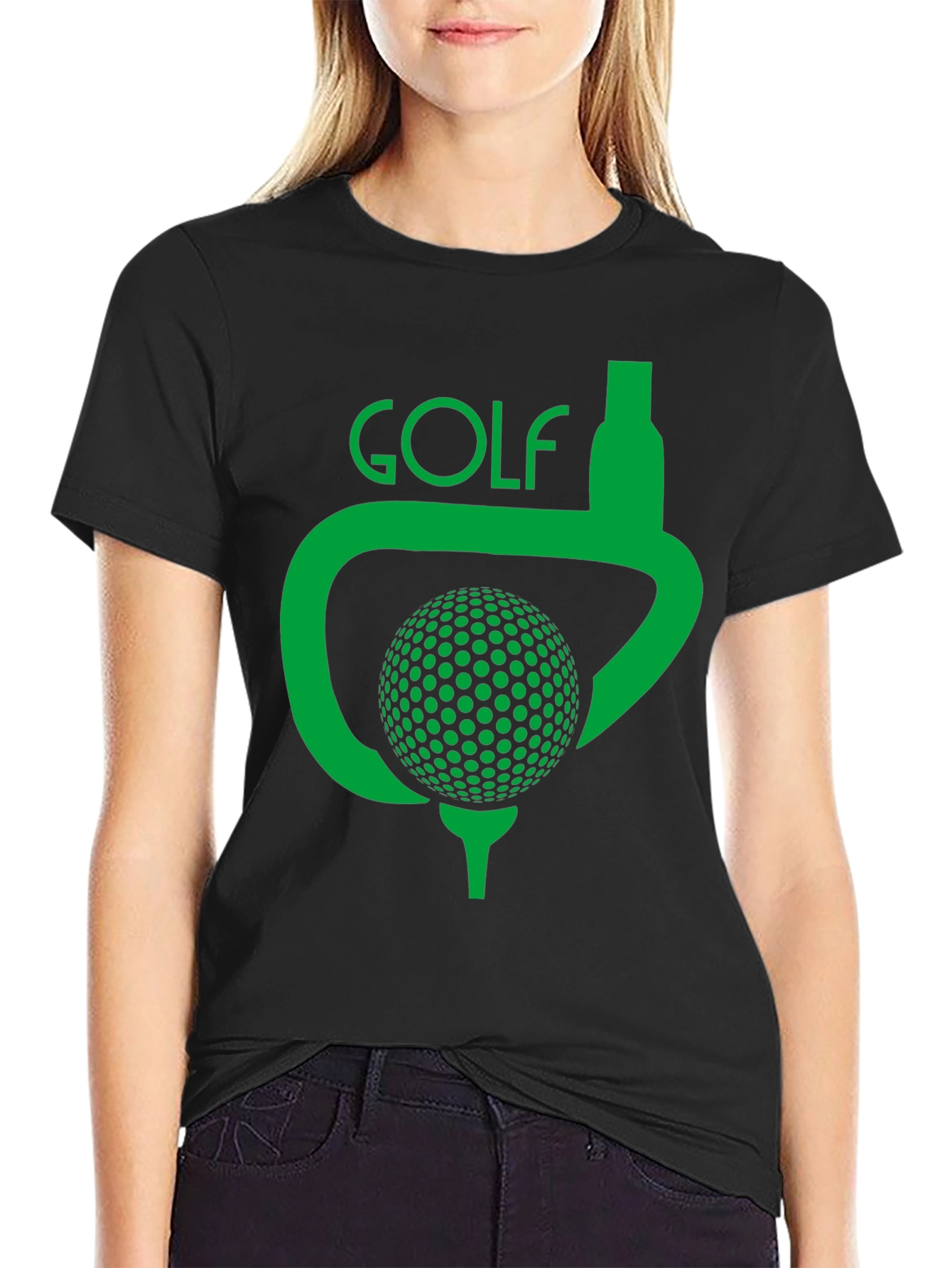 Black Golf Tee T-Shirt view 2