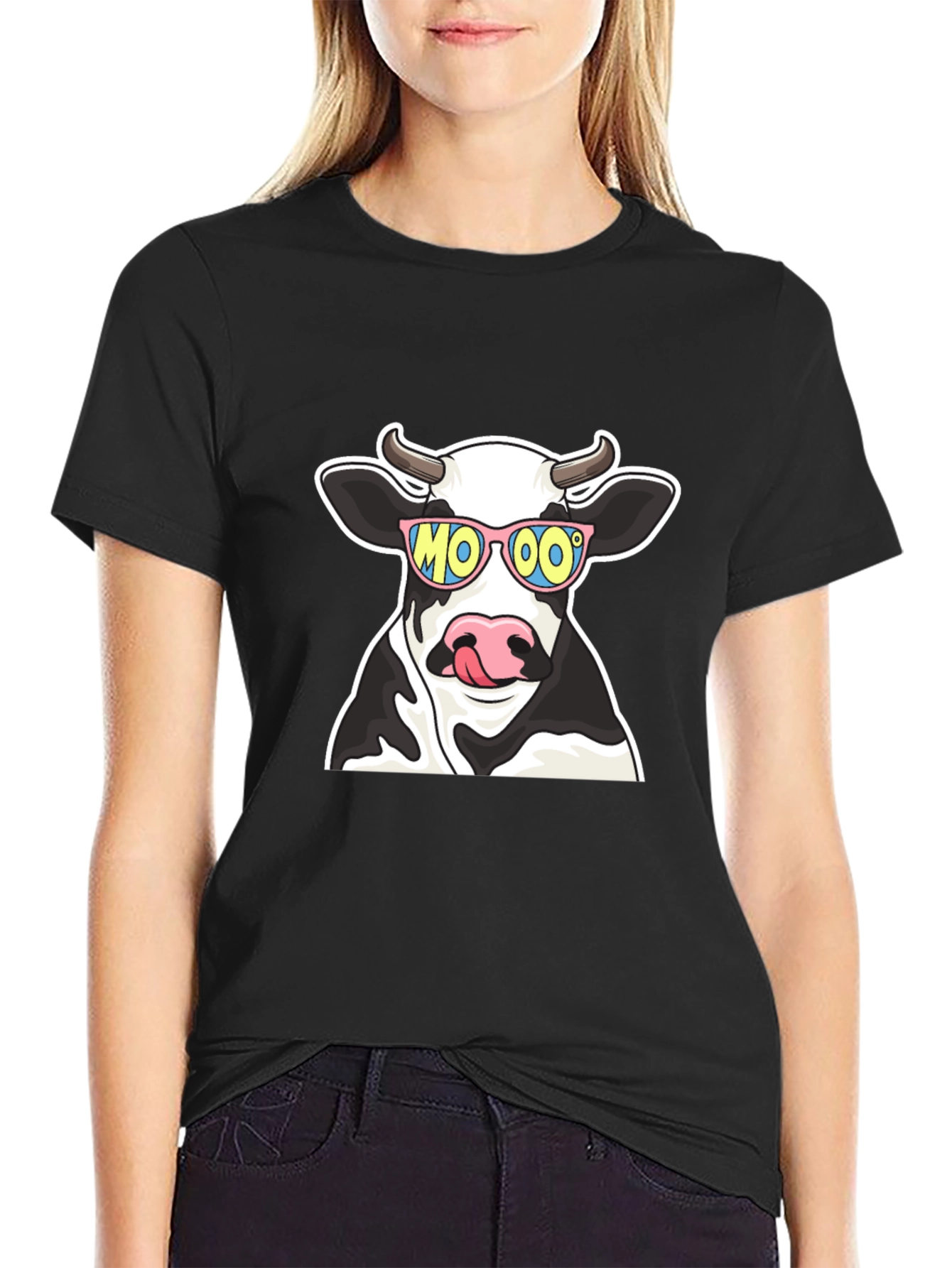 Cool Cow MOOO T-Shirt - Black Cotton Tee - 2