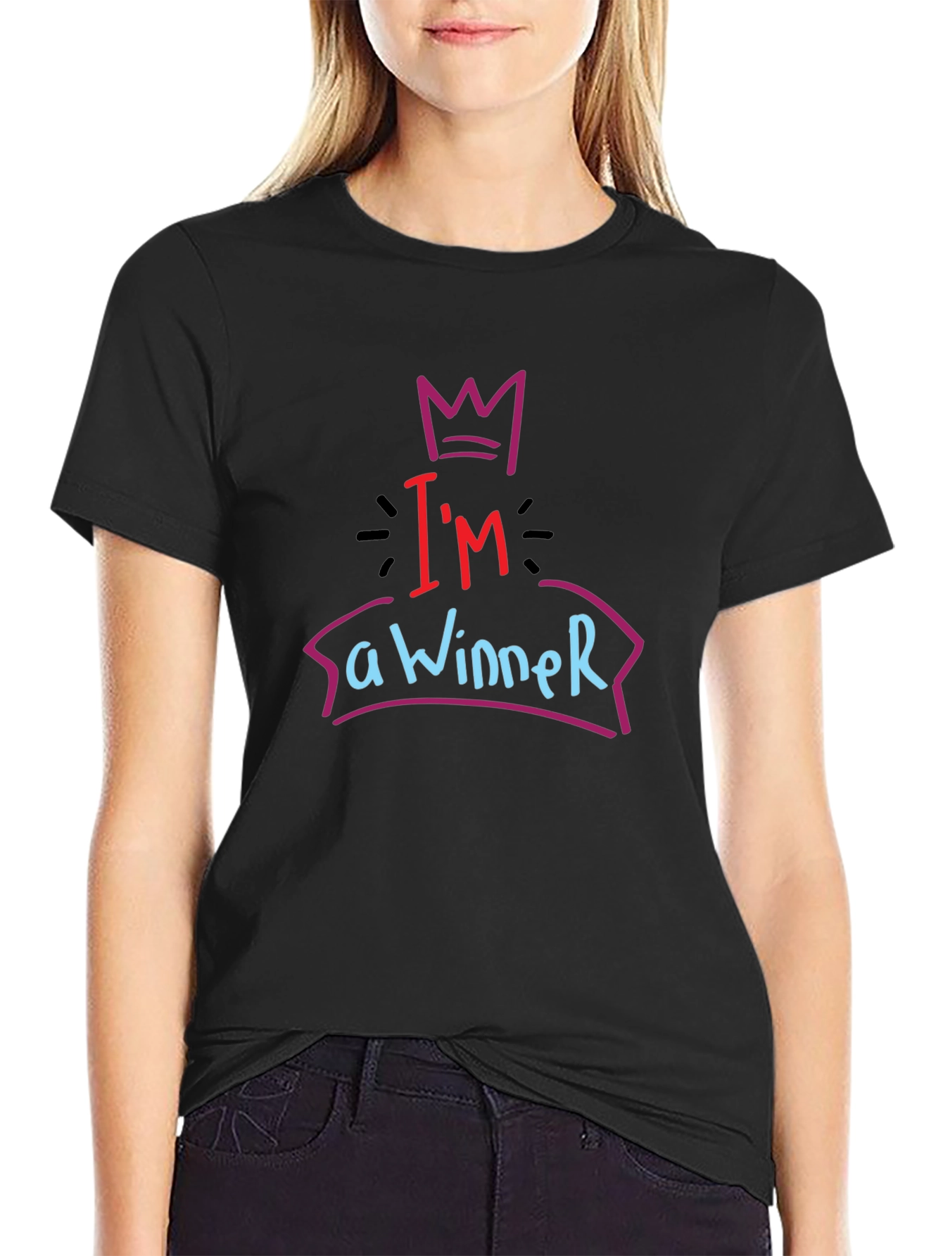 Black I'm a Winner Graphic Tee - Black T-Shirt view 2