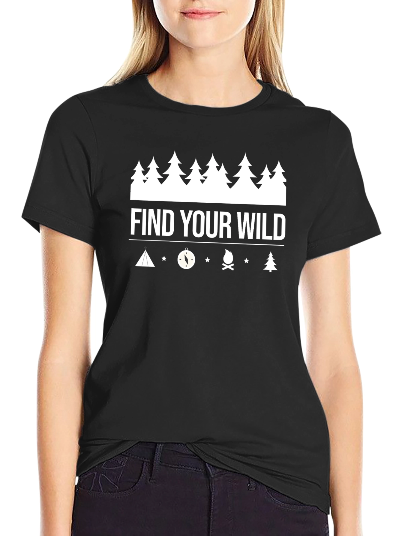 Black Find Your Wild Black Graphic Tee view 2