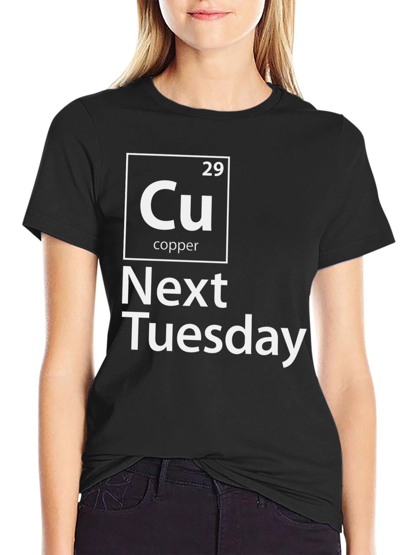 Black Cu Next Tuesday Graphic T-Shirt Funny Periodic Table Tee view 2