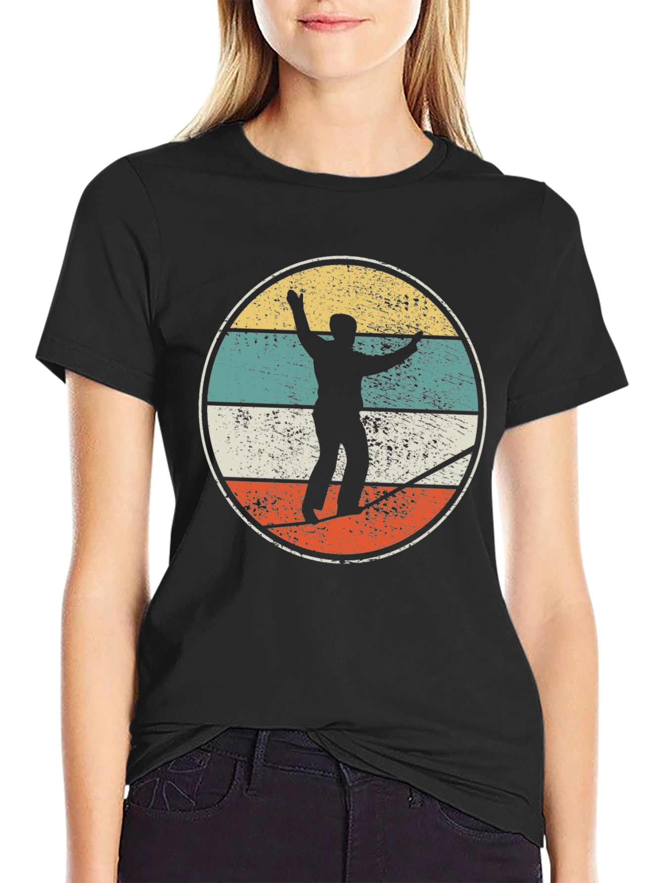 Black Retro Slackline T-Shirt view 2
