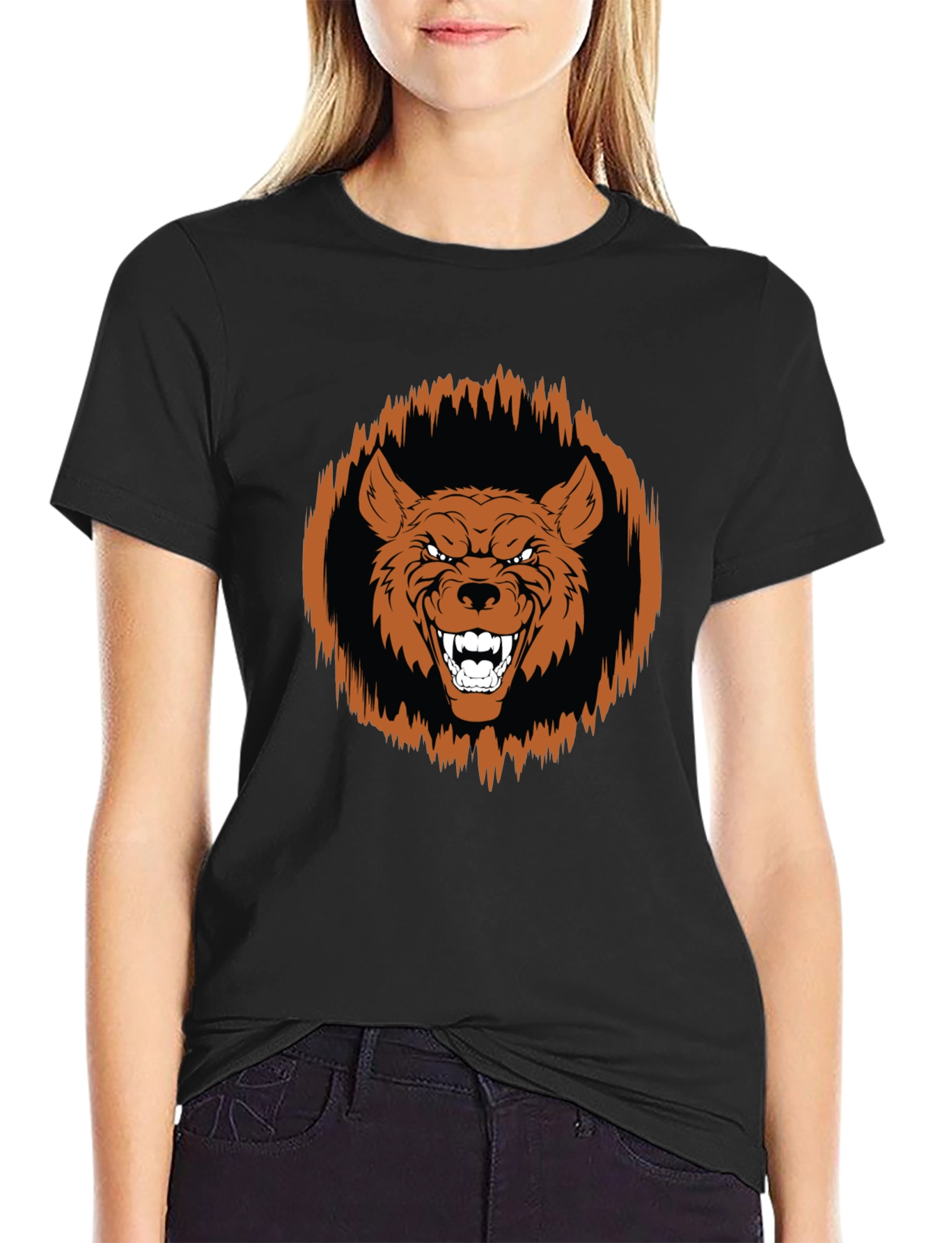 Fierce Wolf Graphic Tee - Black - 2