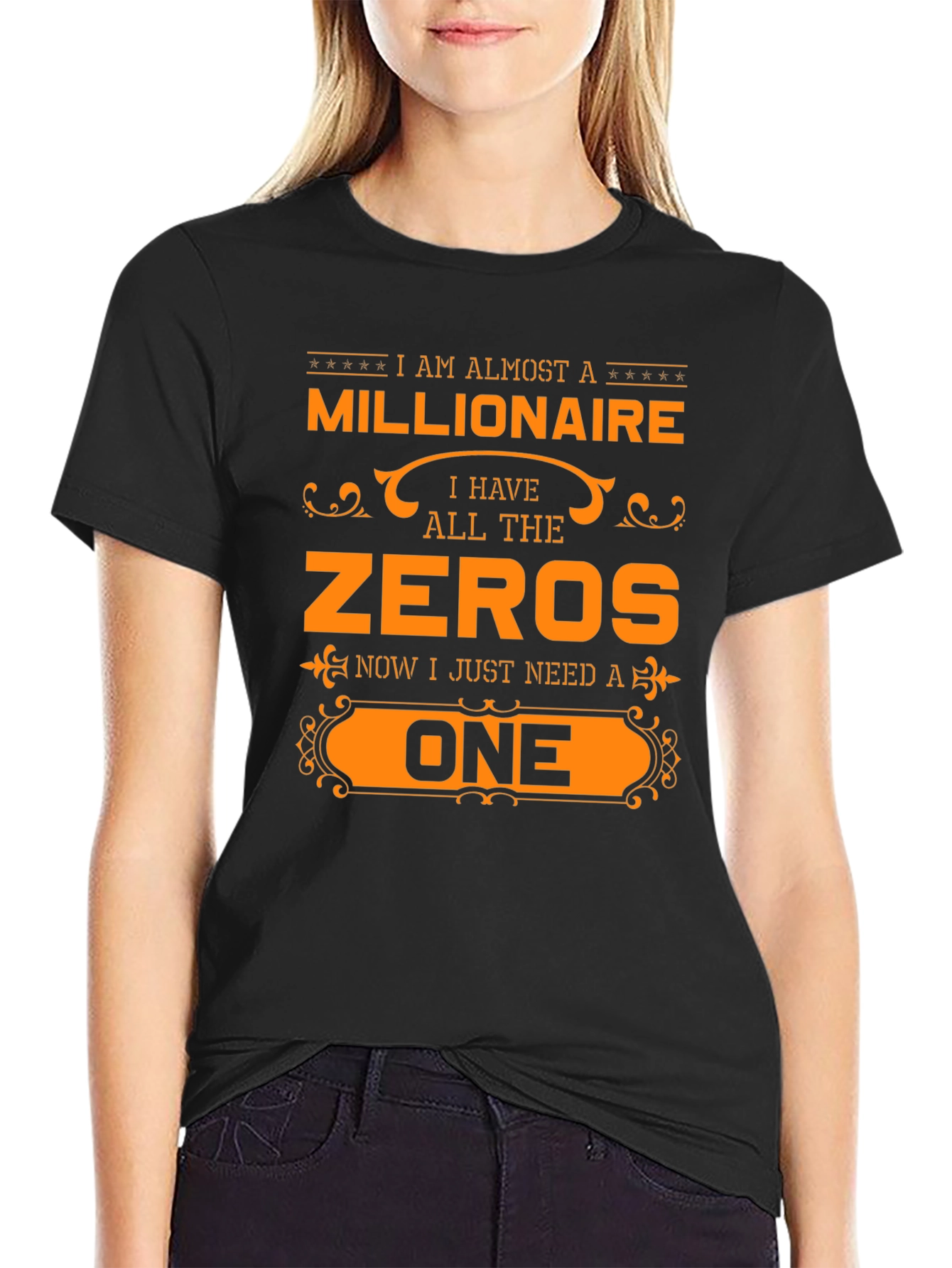 Black Almost a Millionaire T-Shirt Funny Novelty Tee view 2