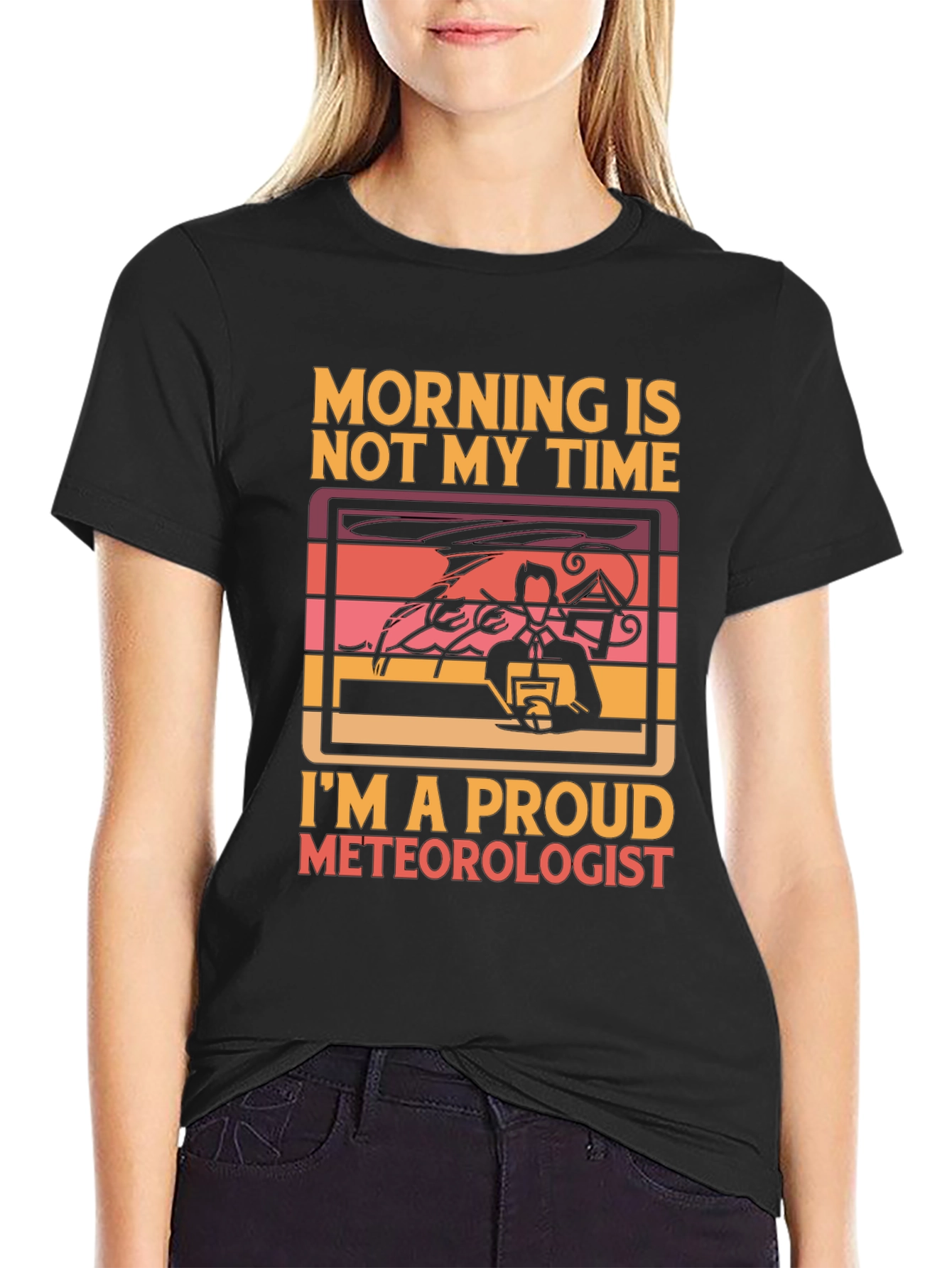 Black Proud Meteorologist T-Shirt view 2