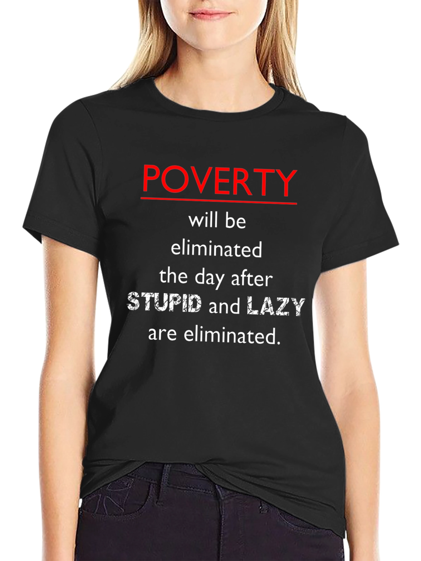 Black Poverty Elimination T-Shirt - Black view 2