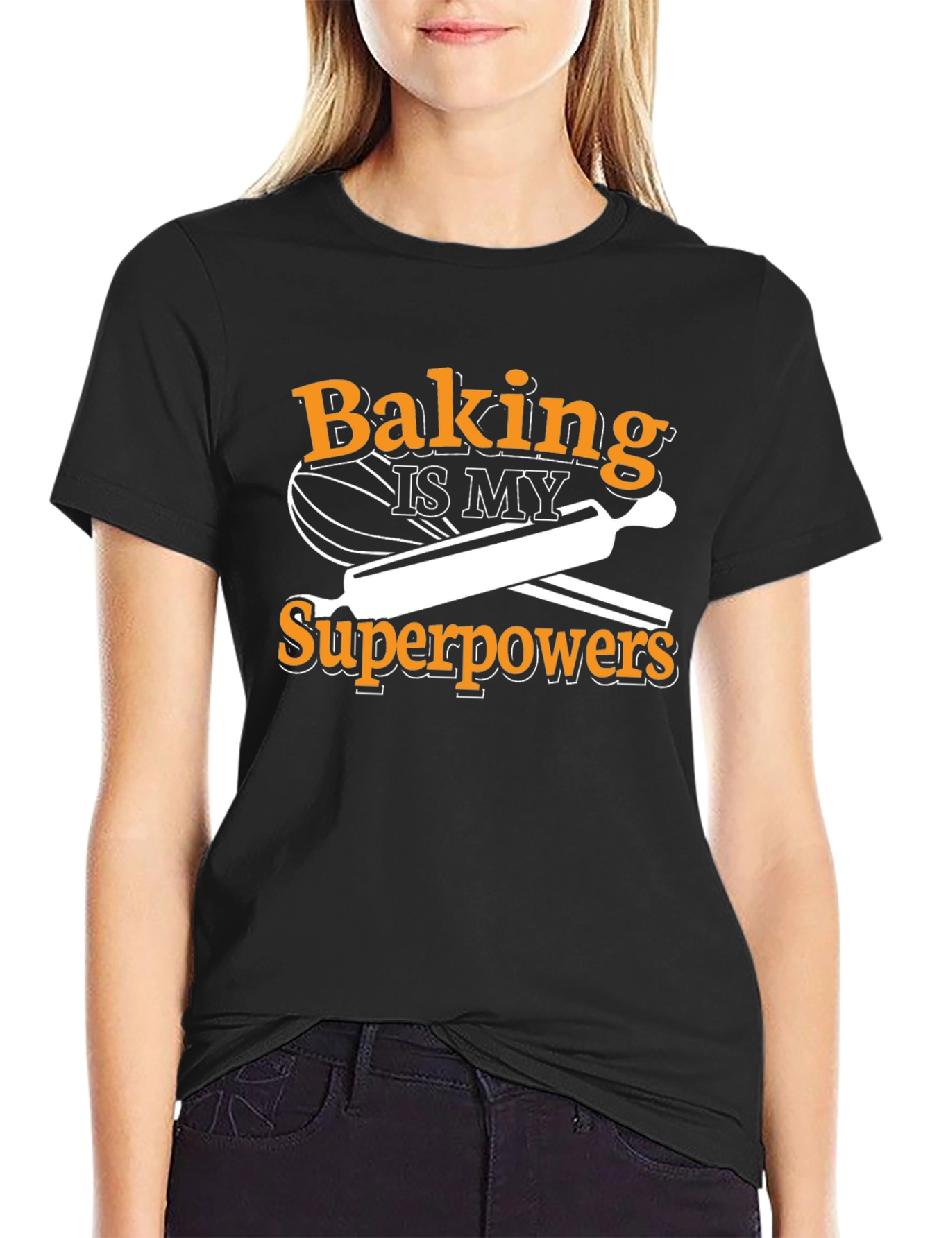 Black Baking Superpower T-Shirt - Black Cotton view 2