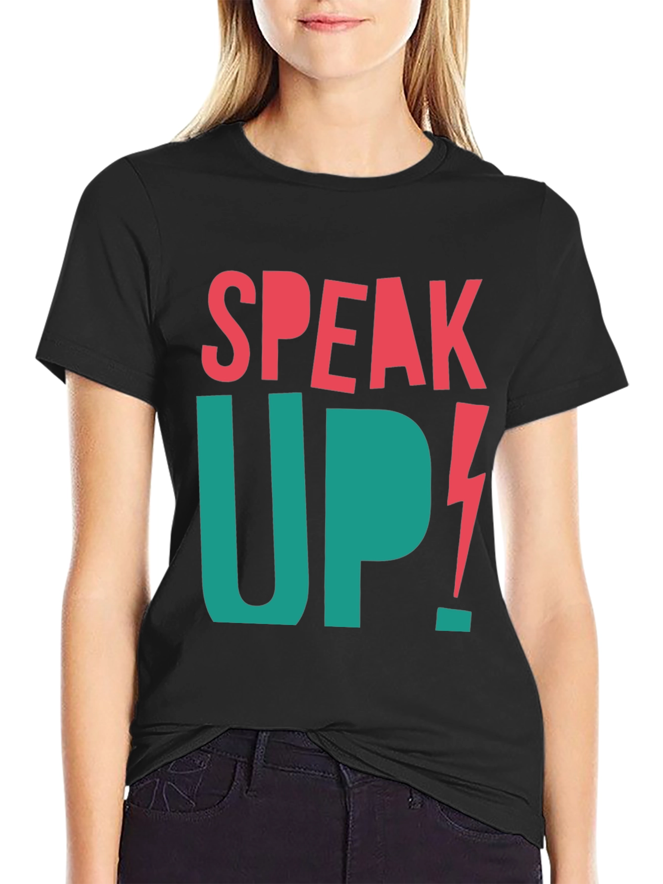 Black Speak Up Graphic Tee view 2