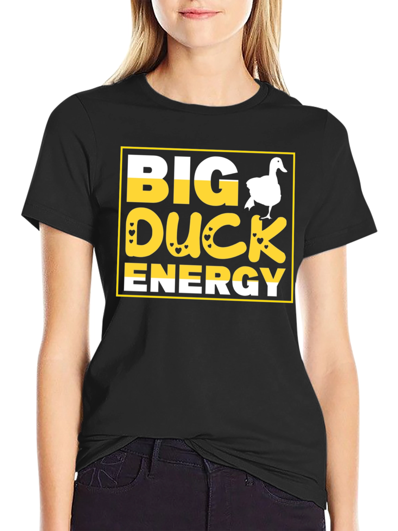 Black Big Duck Energy T-Shirt view 2