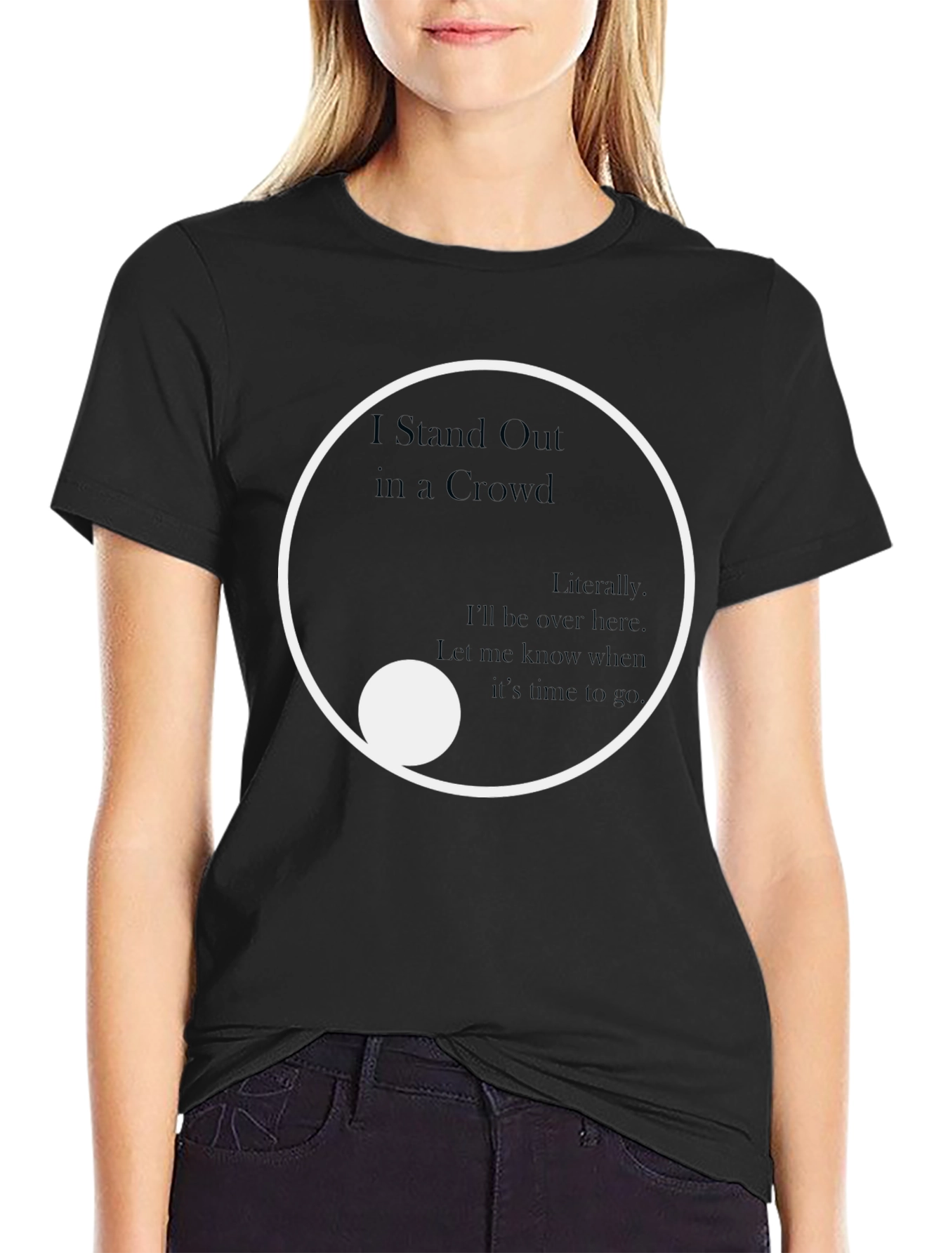 Black Stand Out in a Crowd Graphic Tee - Modern Yin Yang Design view 2