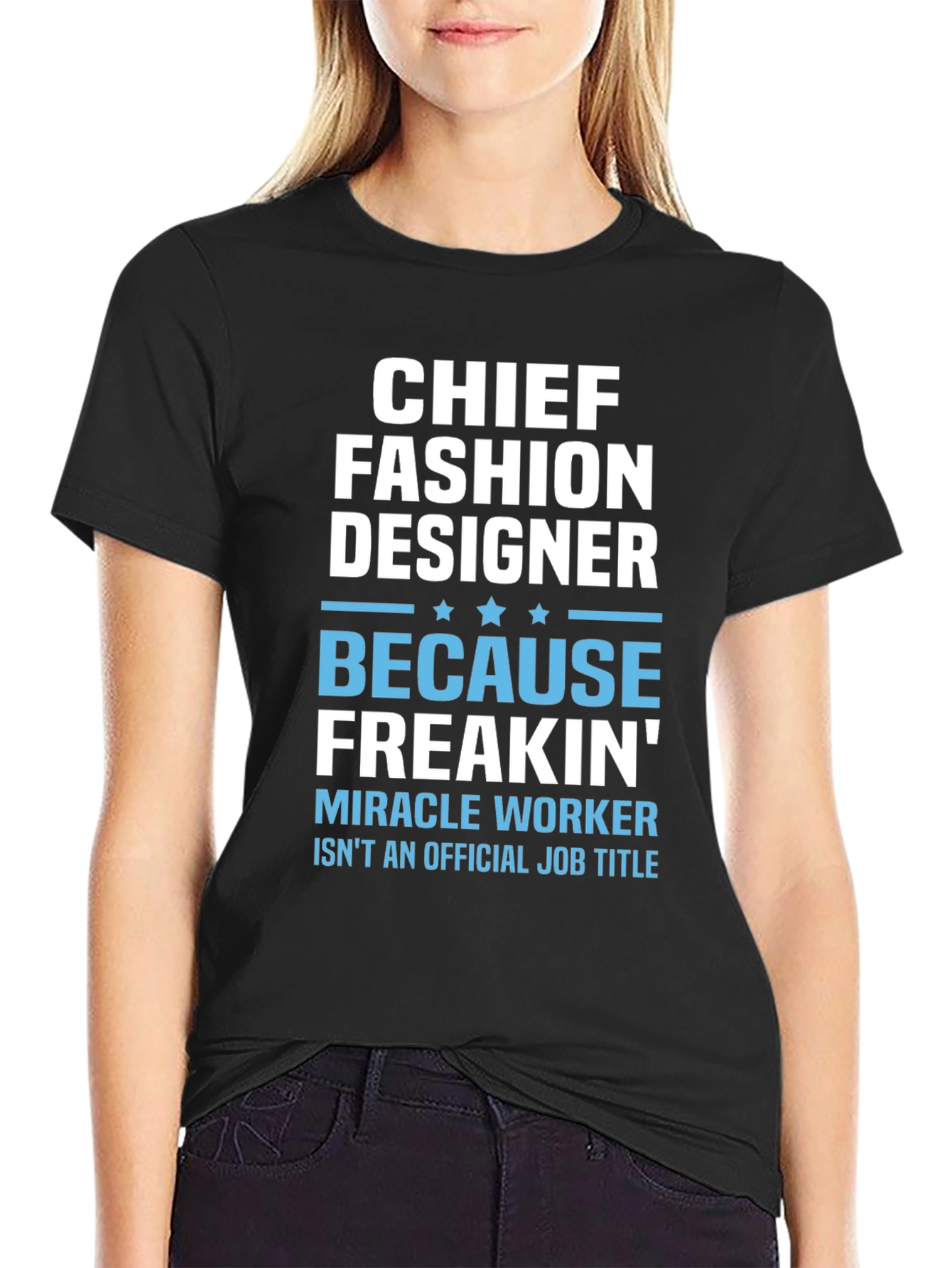 Black Chief Fashion Designer T-Shirt - Funny Job Title Tee view 2
