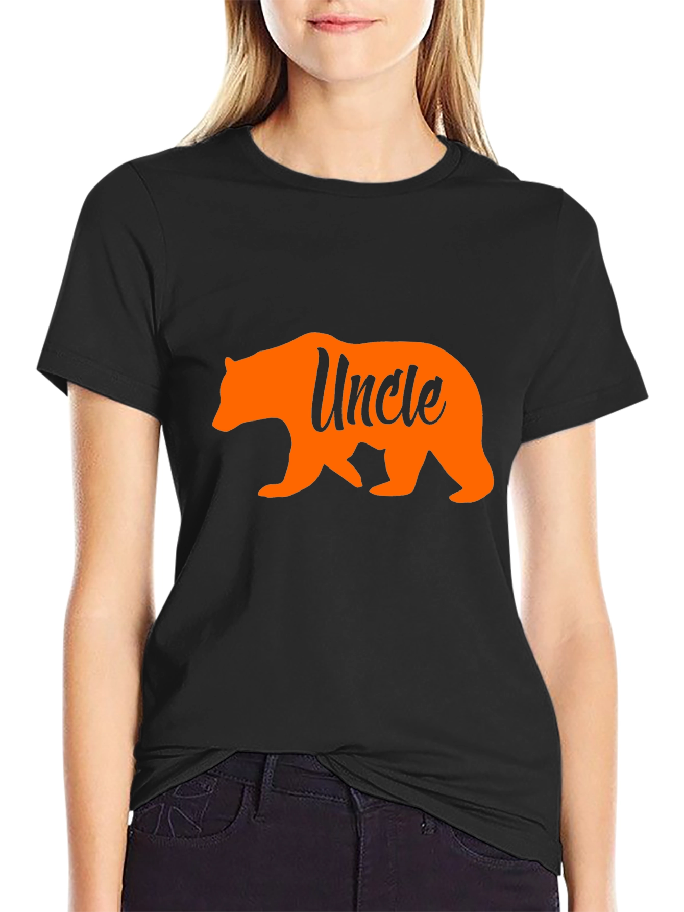 Black Uncle Bear Graphic T-Shirt - Black view 2