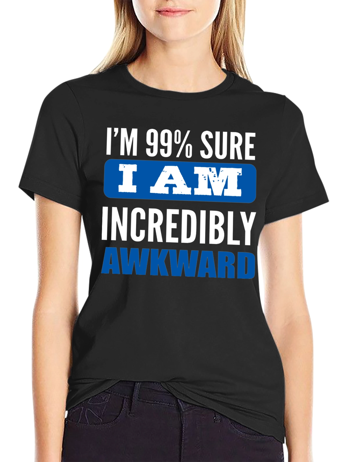 Black Awkward T-Shirt: Funny Graphic Tee for Introverts view 2