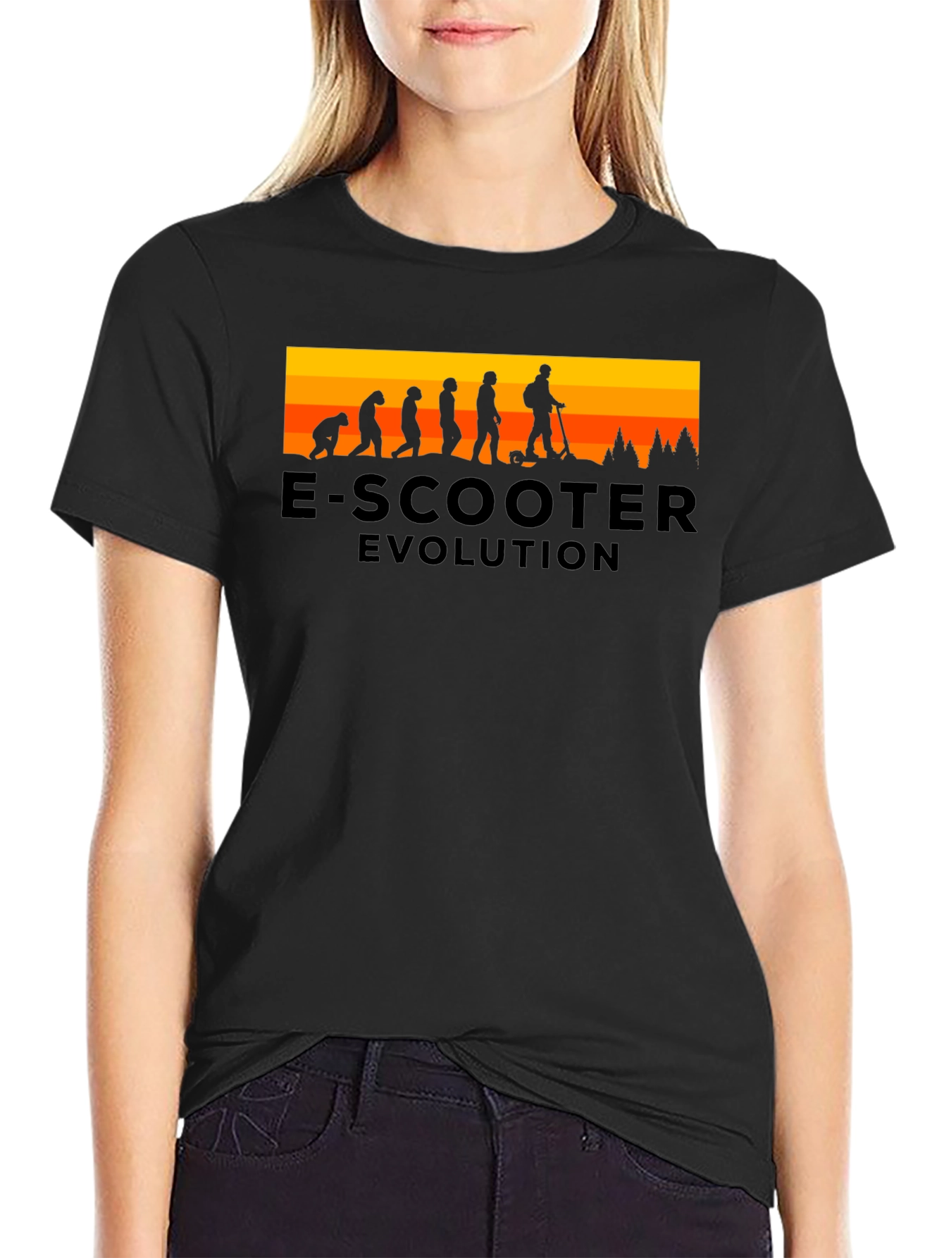 Black E-Scooter Evolution Black T-Shirt view 2