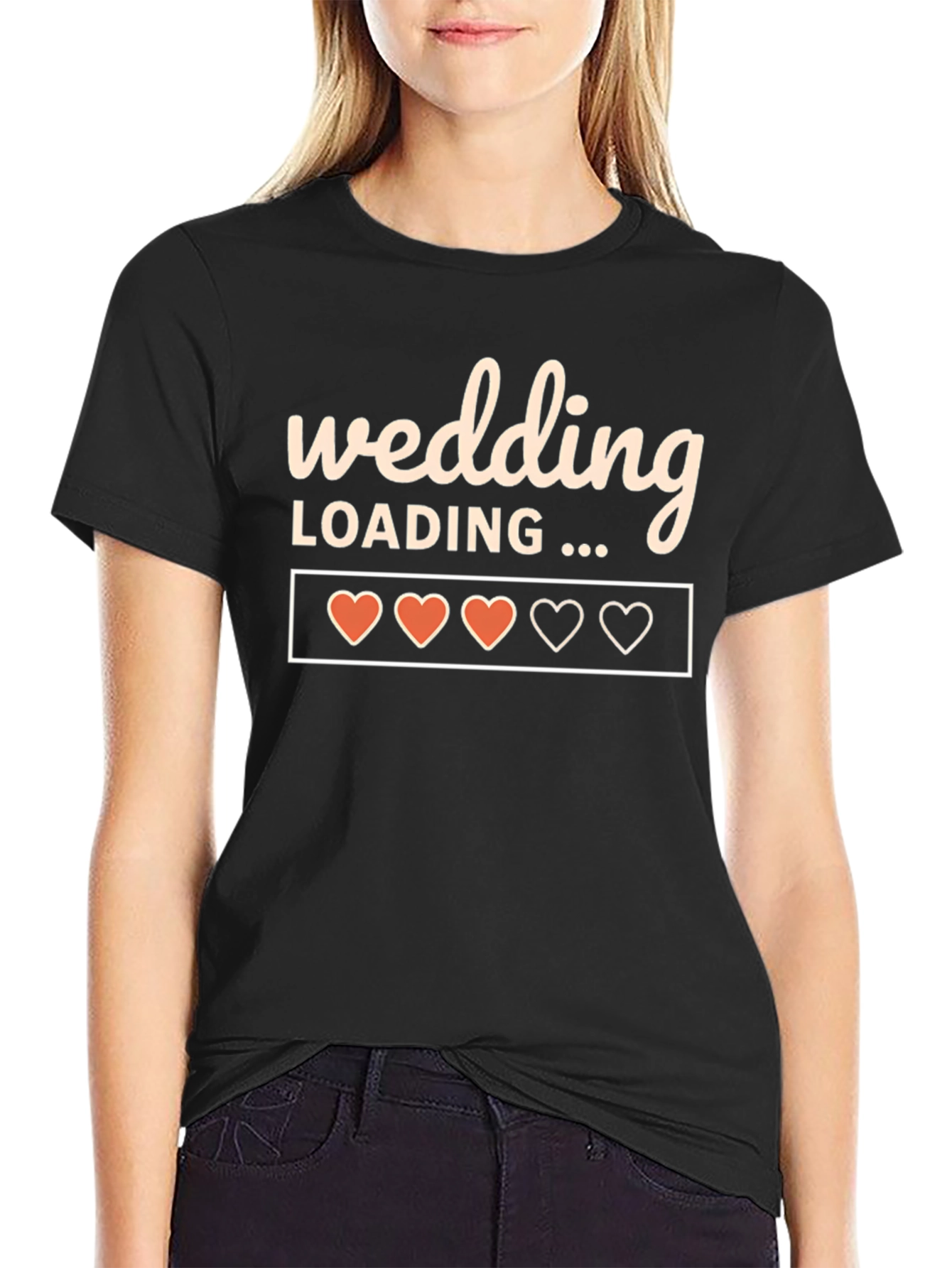 Black Wedding Loading T-Shirt Groom Bachelorette Party Tee view 2