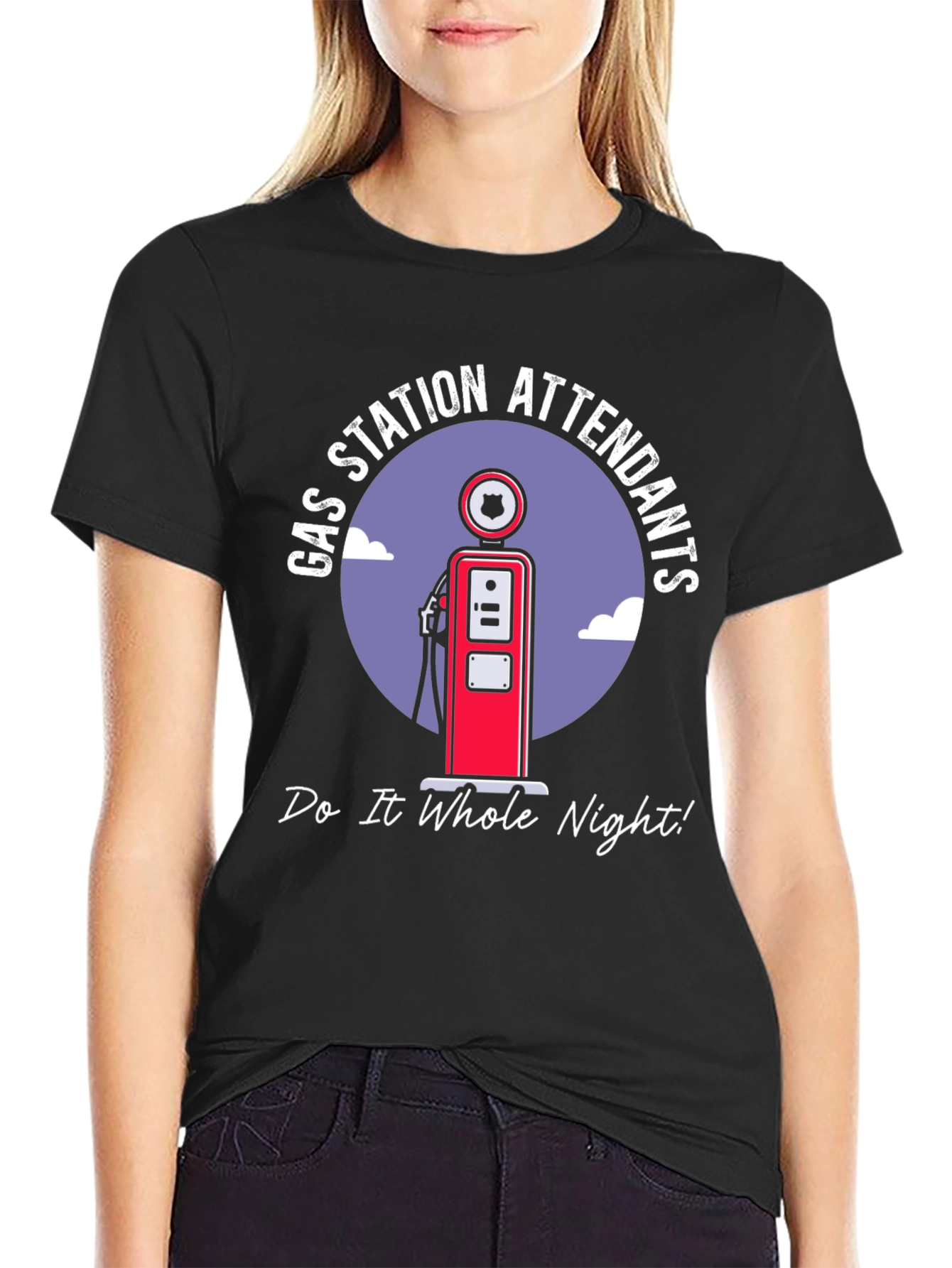 Black Gas Station Attendants T-Shirt view 2