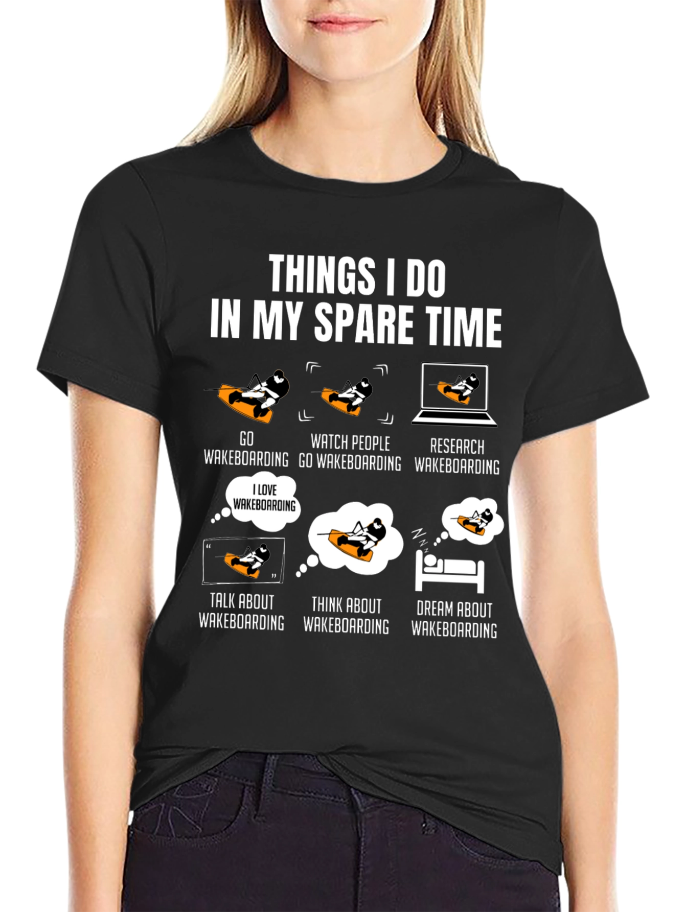 Black Things I Do Wakeboarding T-Shirt view 2