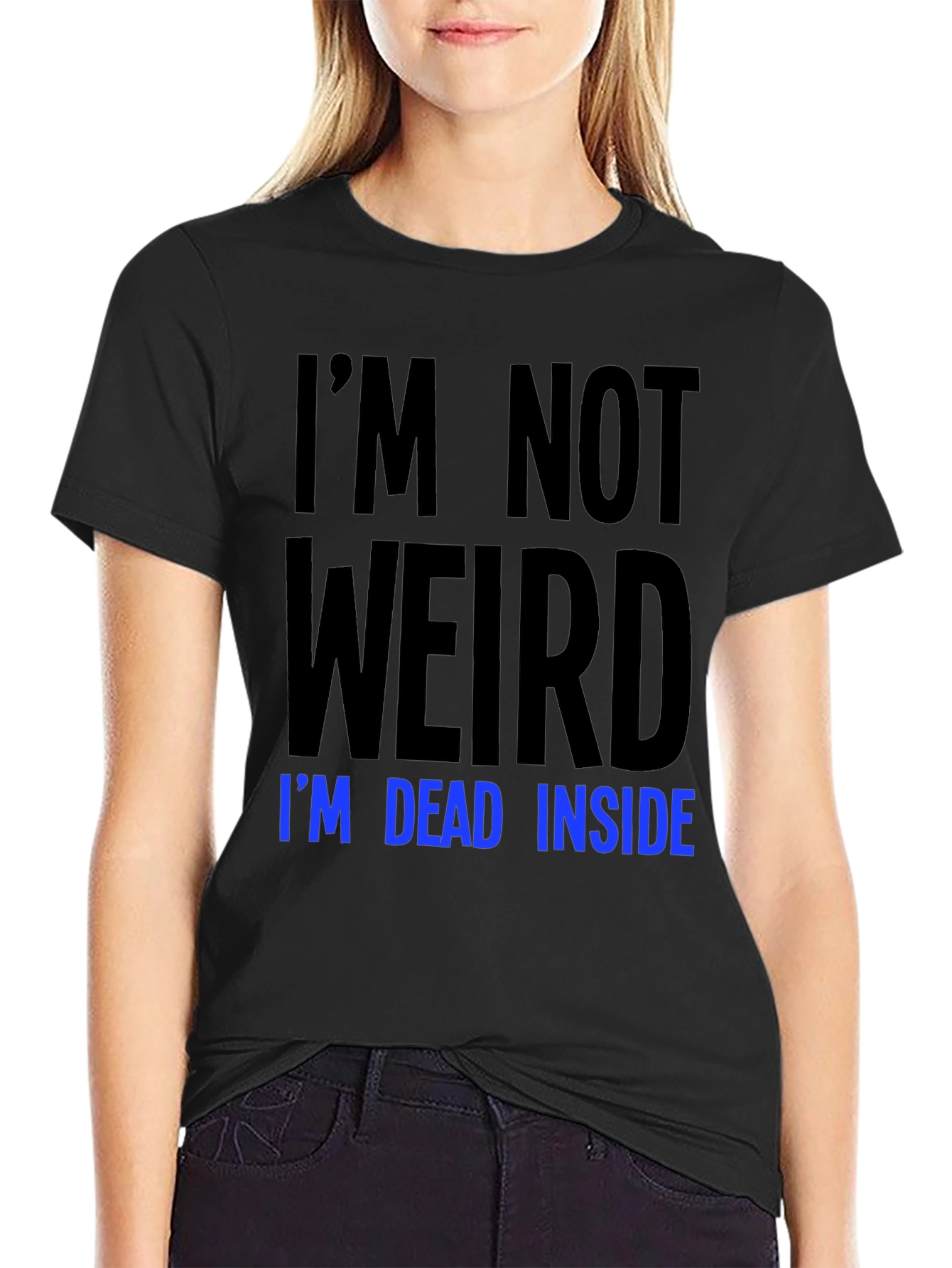 Black I'm Not Weird I'm Dead Inside T-Shirt view 2
