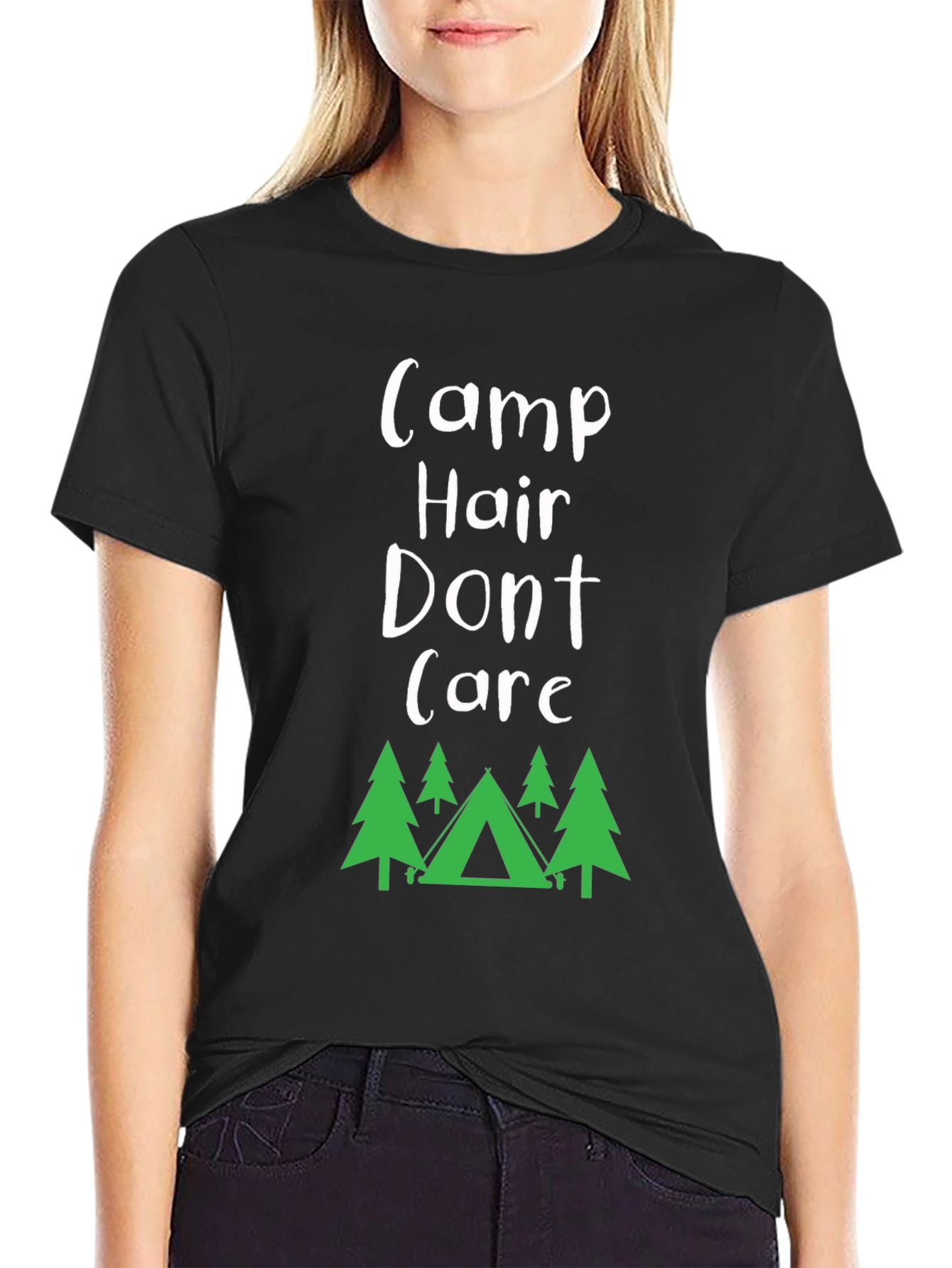Black Camp Hair Don't Care T-Shirt view 2