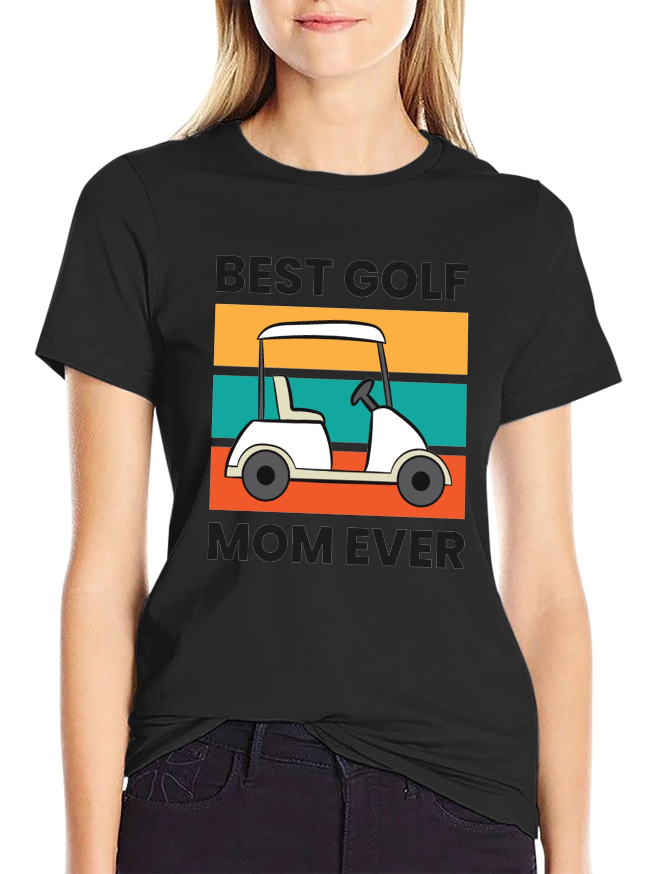 Black Best Golf Mom Ever Graphic T-Shirt view 2