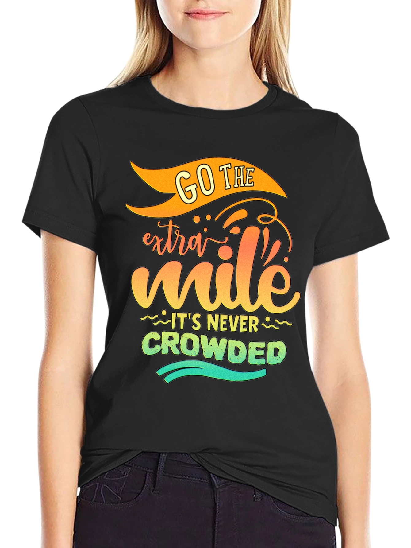 Black Go The Extra Mile - Graphic Tee view 2