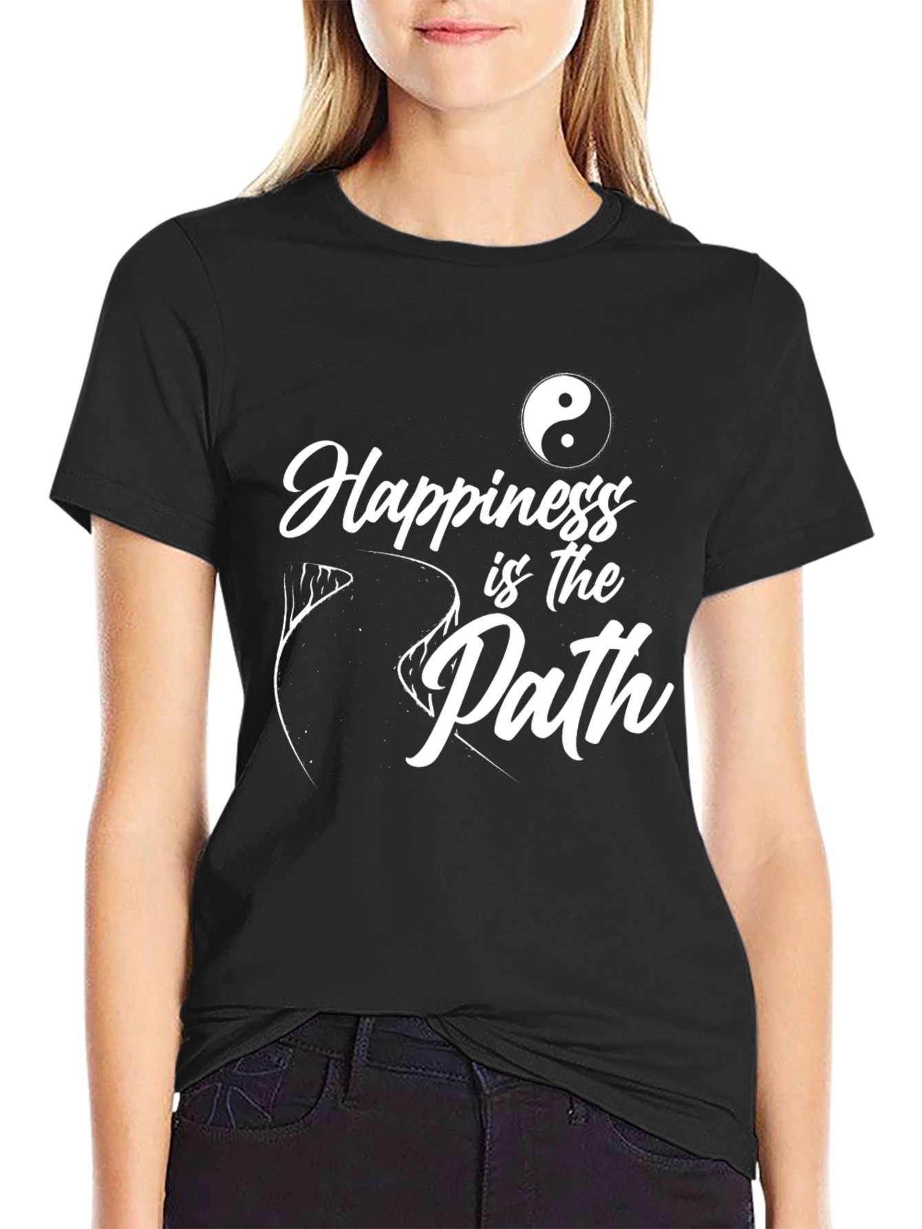 Black Happiness is the Path Graphic Tee view 2