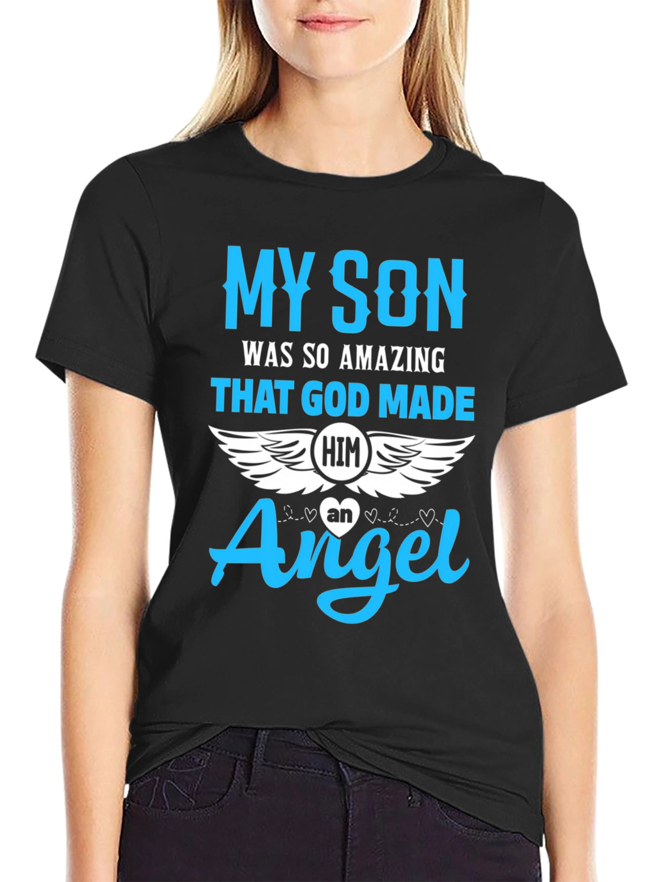 Black My Son Angel Memorial T-Shirt view 2