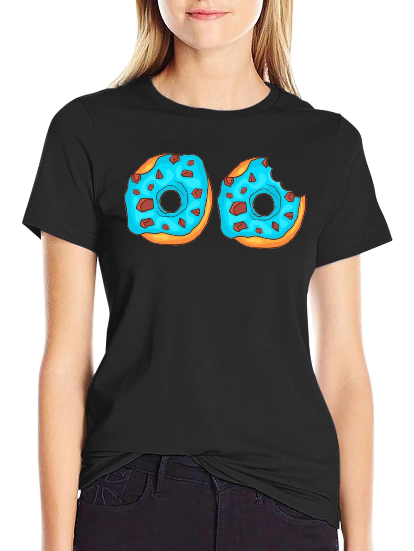Black Donut T-Shirt: Funny Graphic Tee for Food Lovers view 2