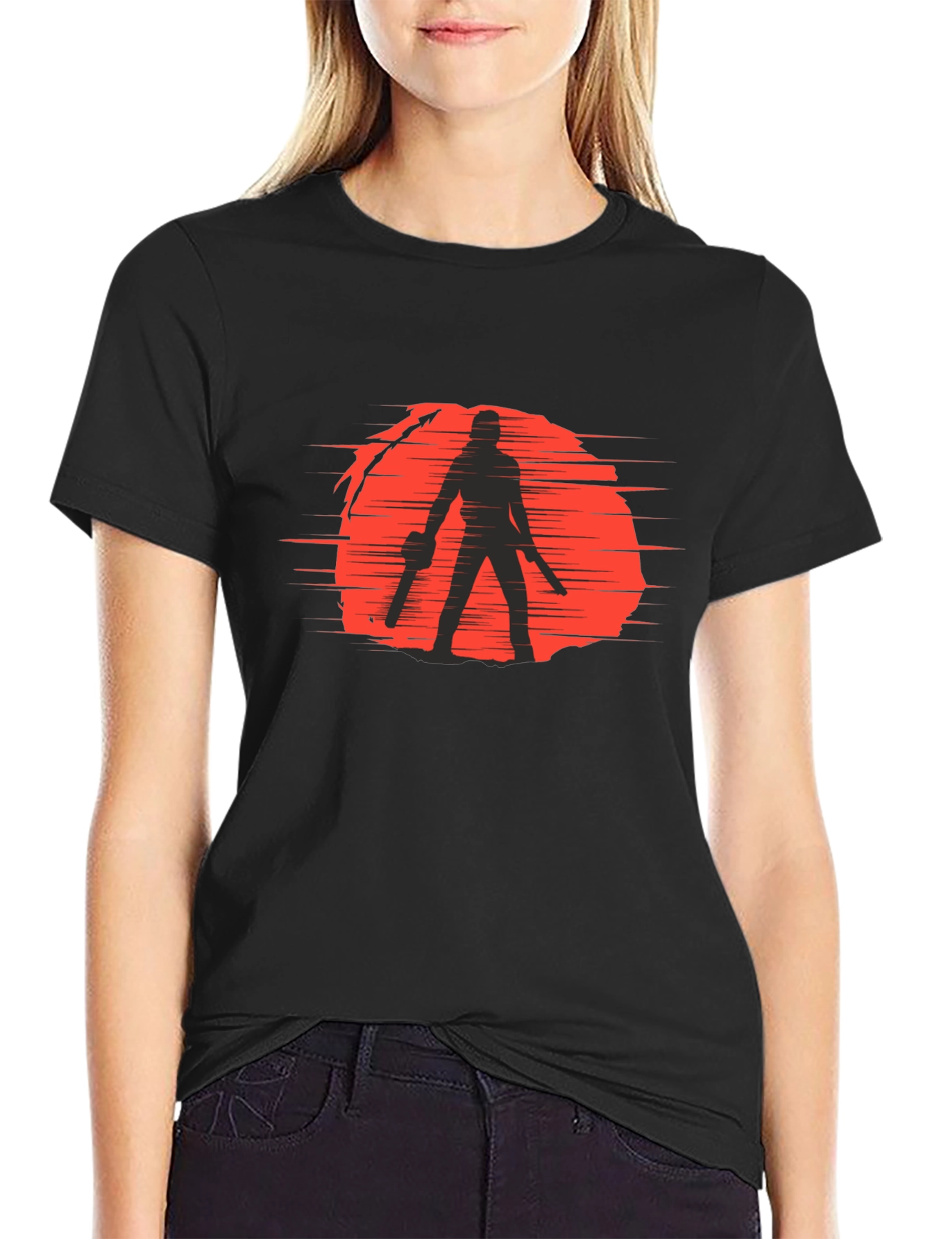 Black Silhouette Graphic Tee - Horror Movie Shirt view 2