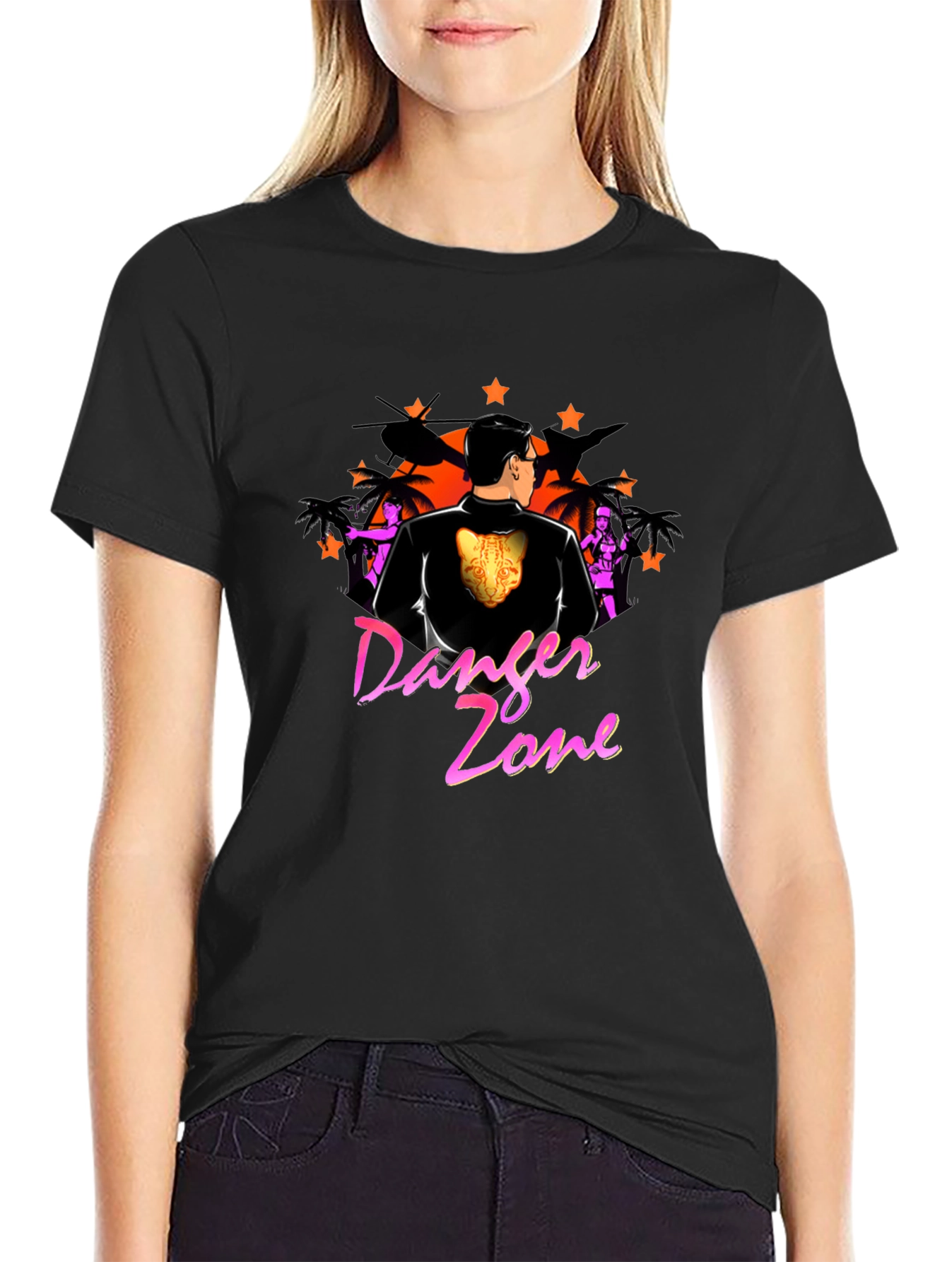 Black Danger Zone Graphic Tee - Black view 2