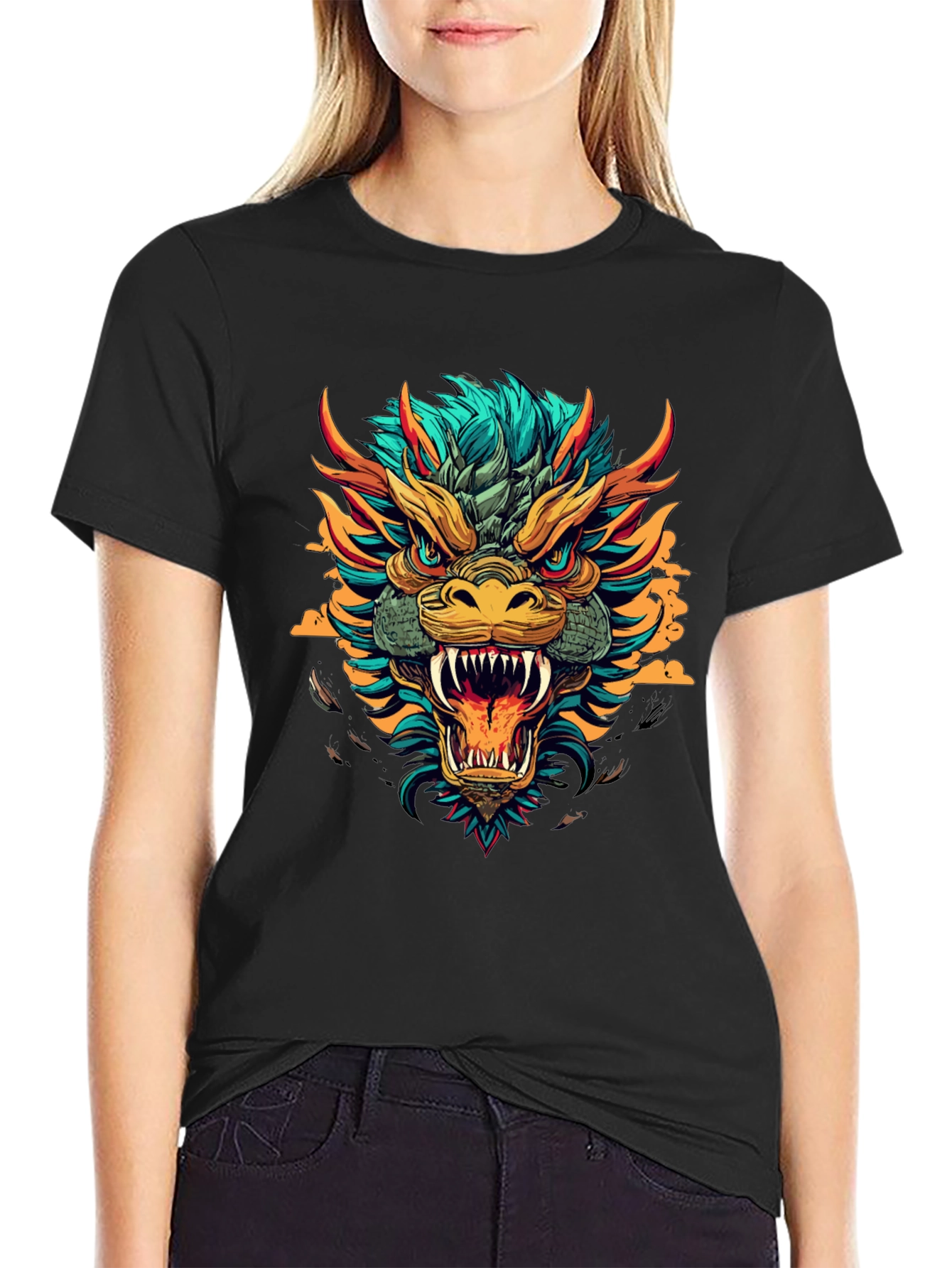Black Dragon Graphic Black T-Shirt view 2
