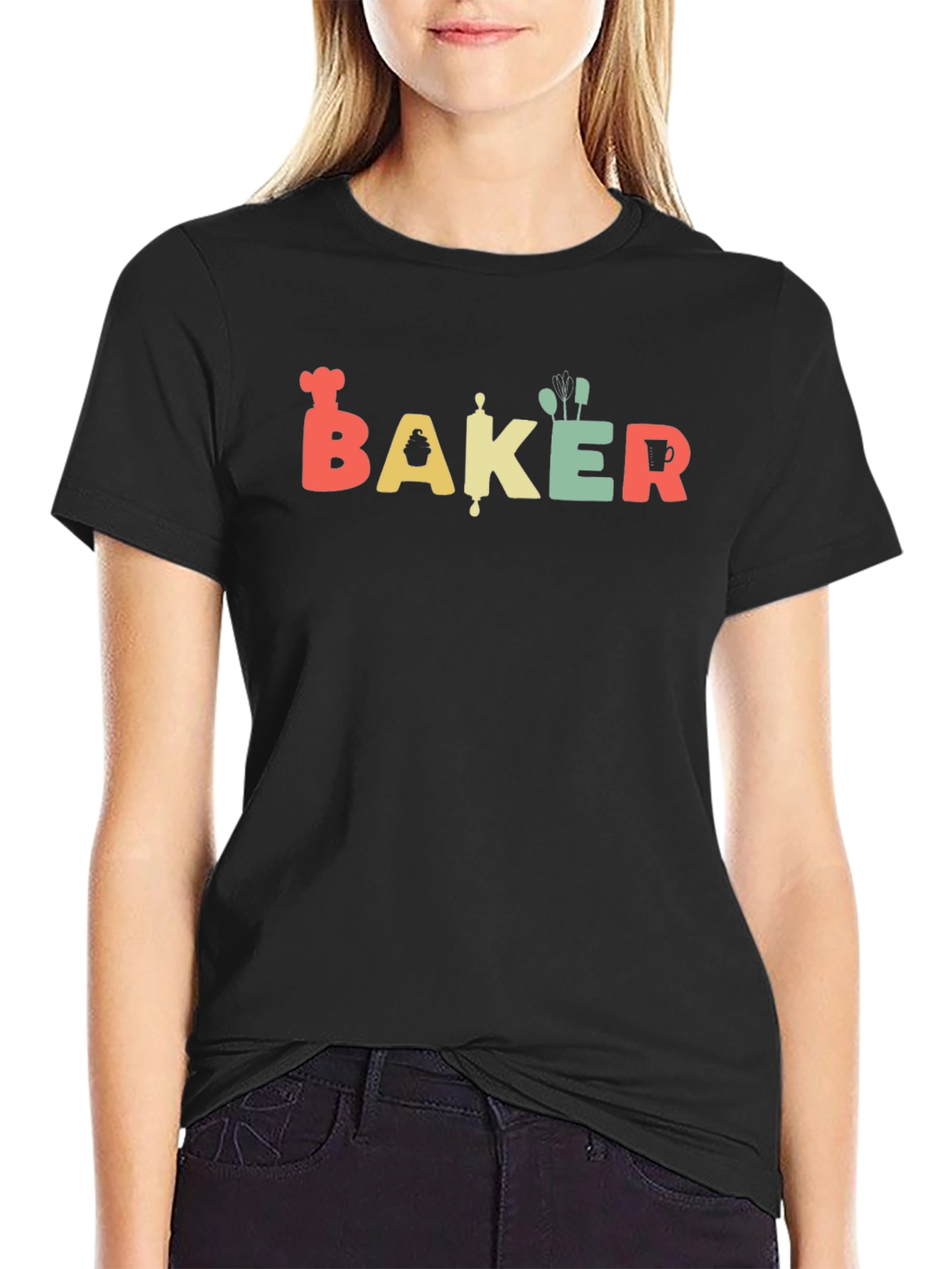 Black Baker T-Shirt - Funny Baking Tee view 2