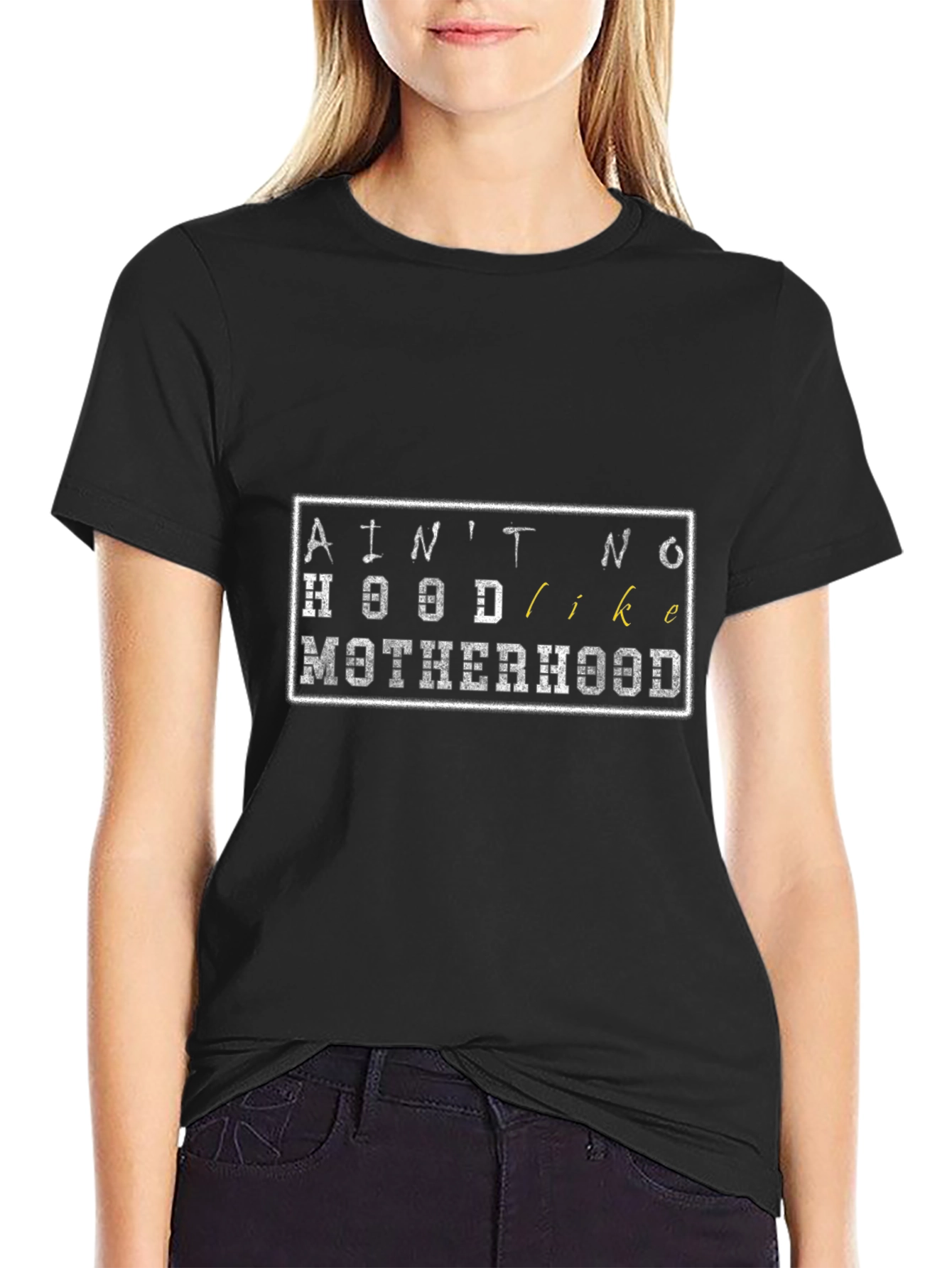 Black Ain't No Hood Like Motherhood T-Shirt view 2