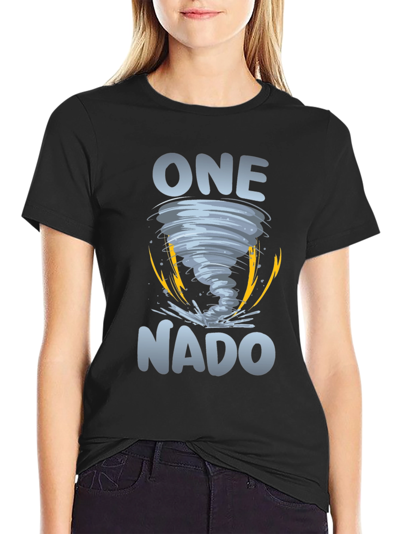 Black One Nado Tornado Graphic Tee - Black Short Sleeve view 2