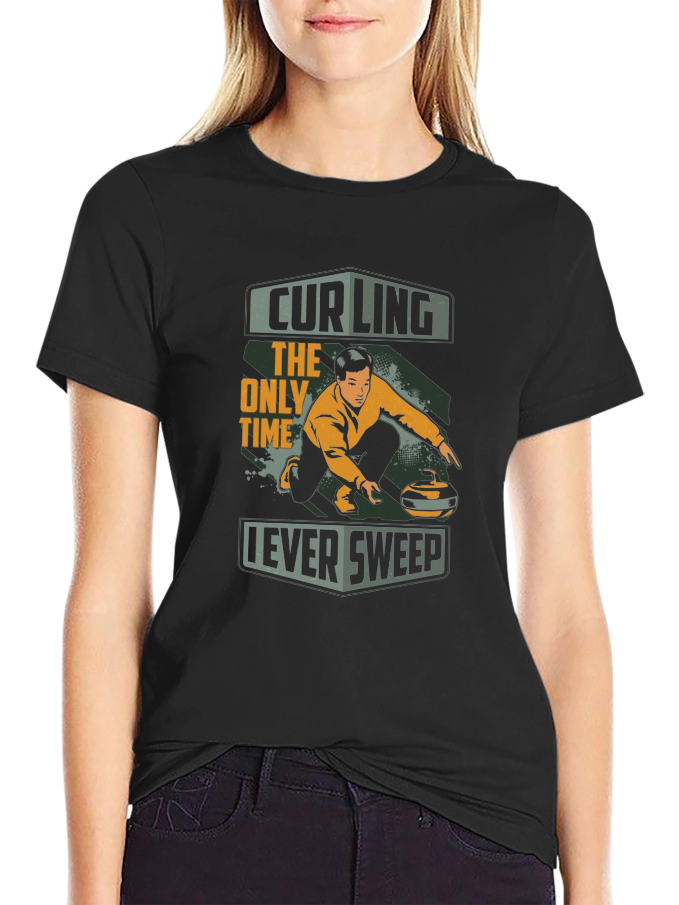 Black Curling T-Shirt - The Only Time I Ever Sweep view 2