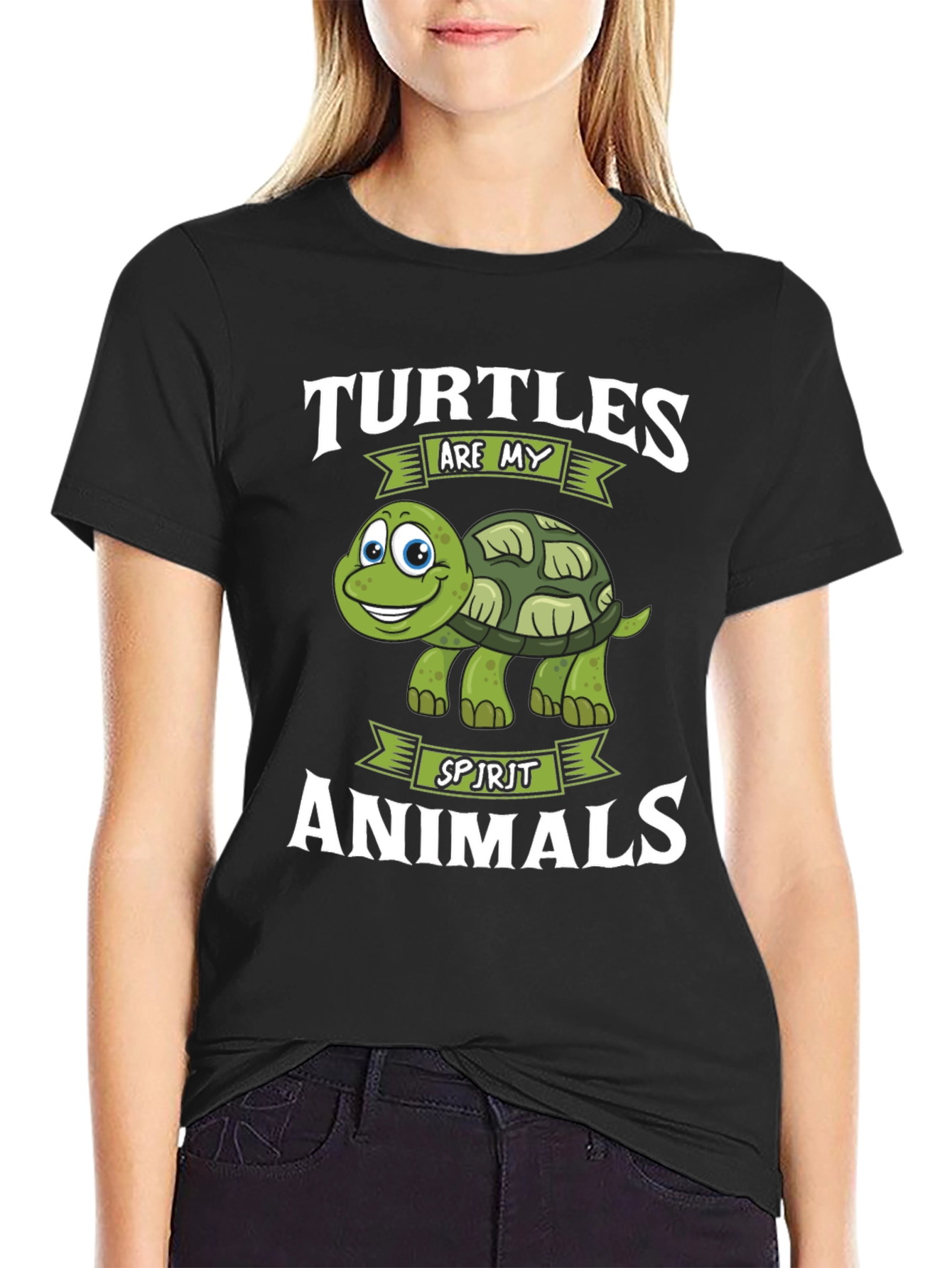 Black Turtles Are My Spirit Animals Graphic Tee view 2